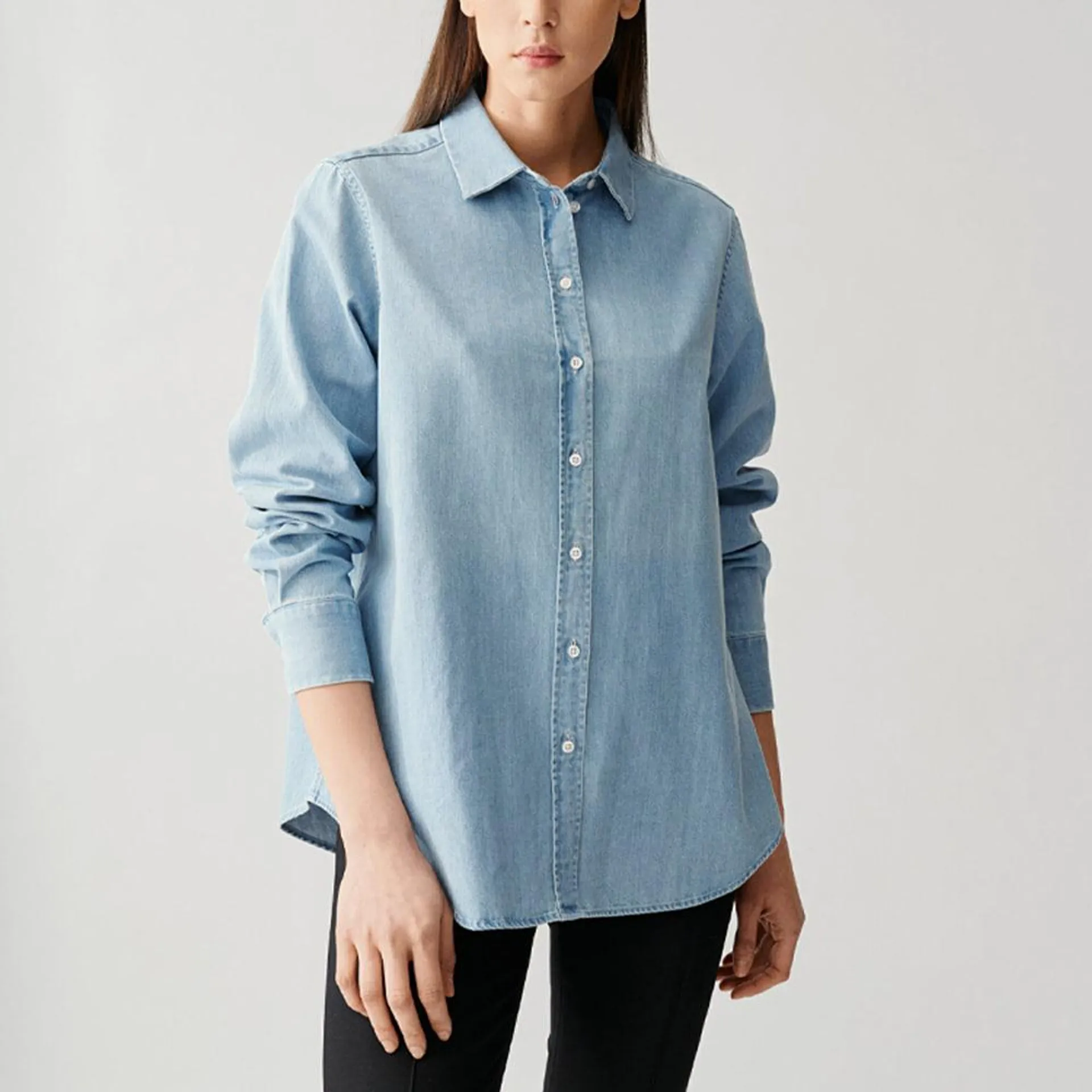 A-Shape Oversized Shirt - Light Stonewased