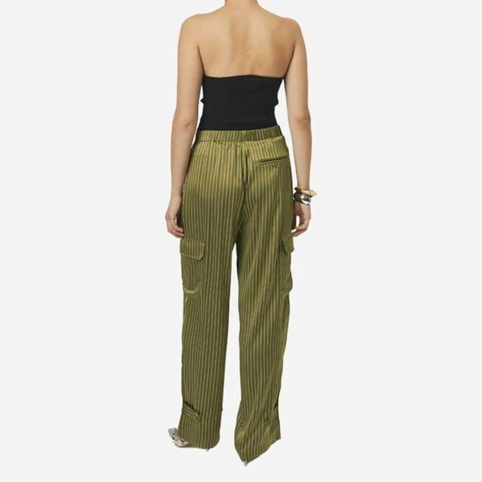 Harlow Pinstripe Pant - Green Clay