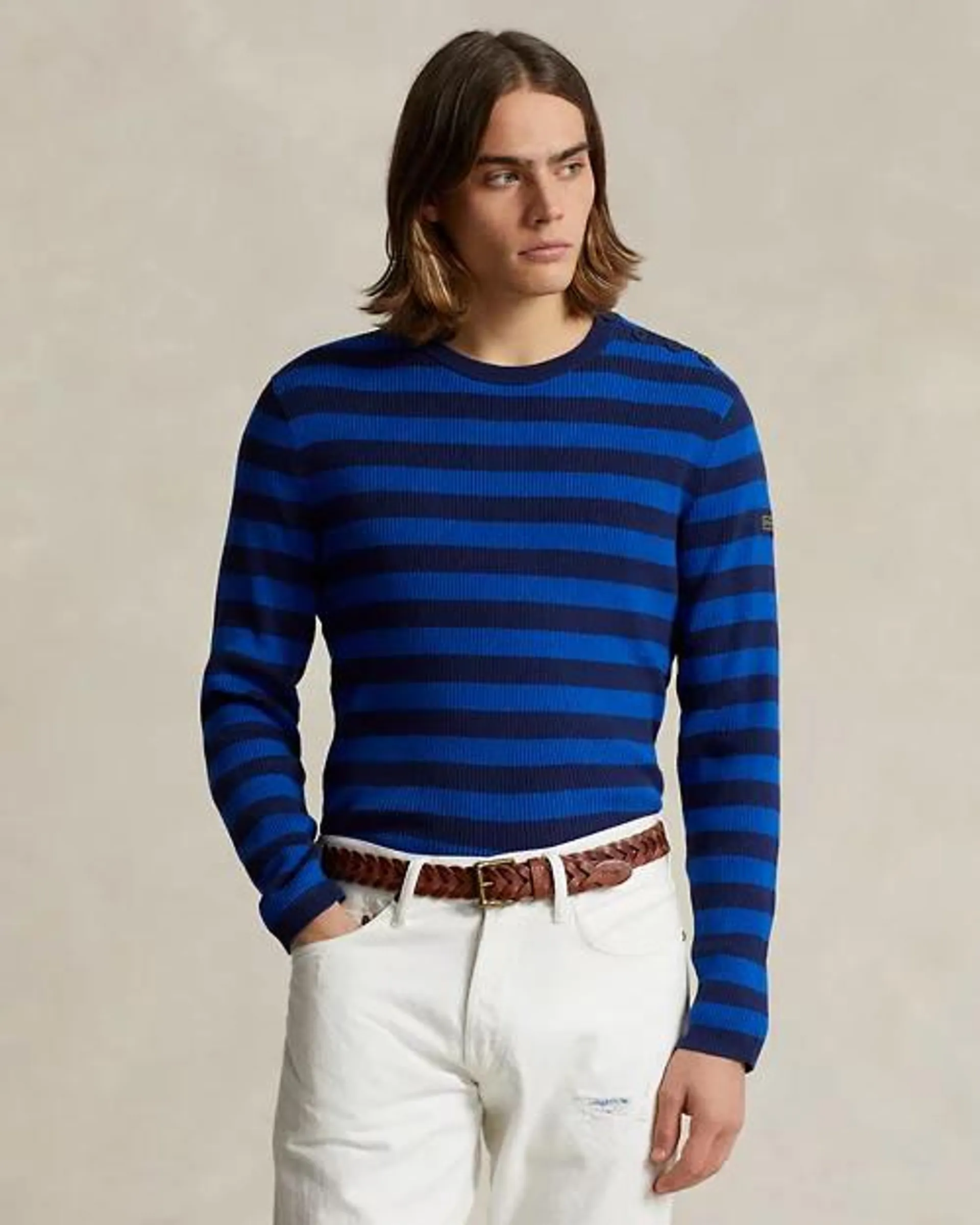 Striped Rib-Knit Cotton-Cashmere Jumper