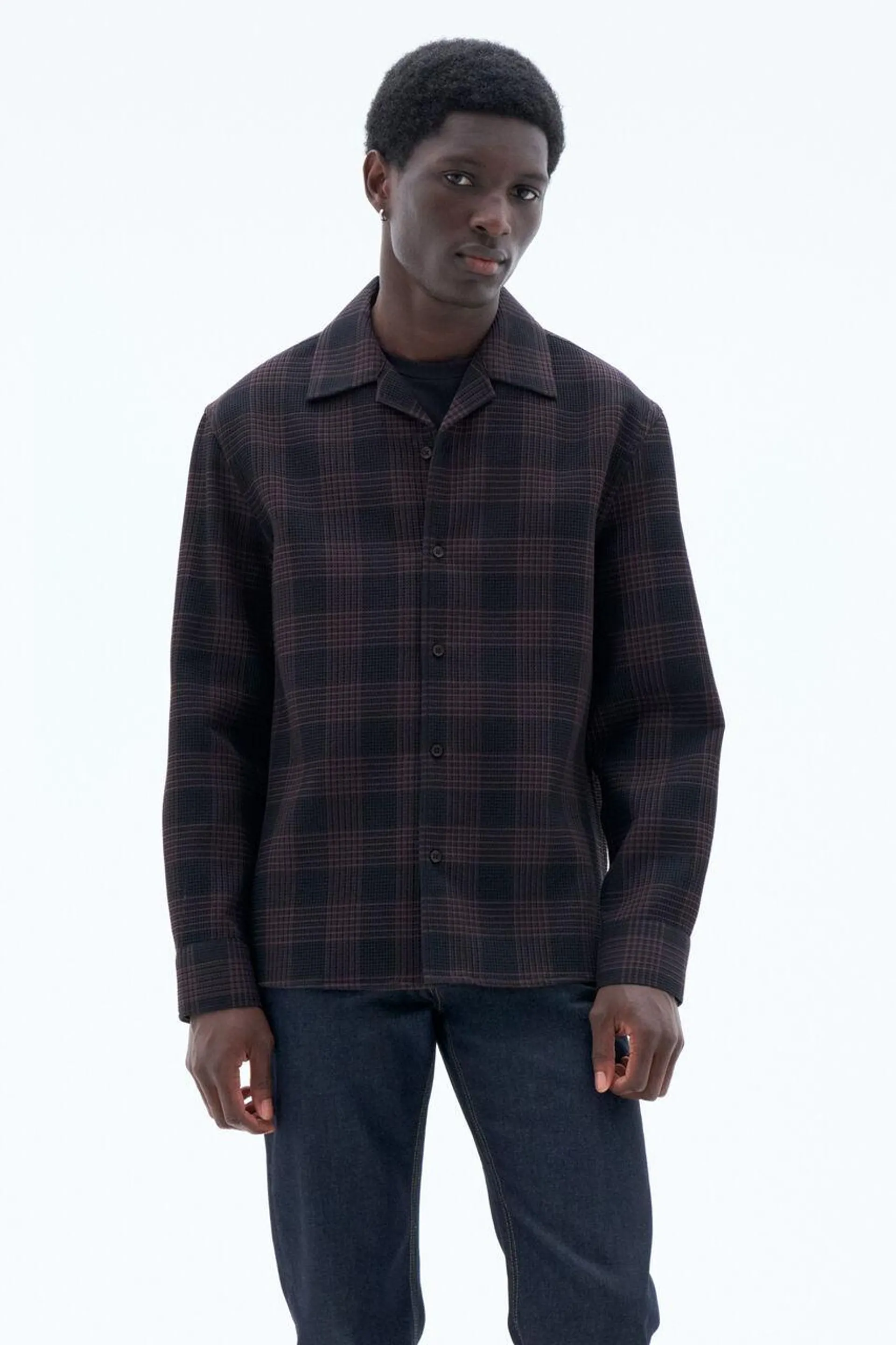Waffle Check Resort Shirt Dark Chocolate/Black Check
