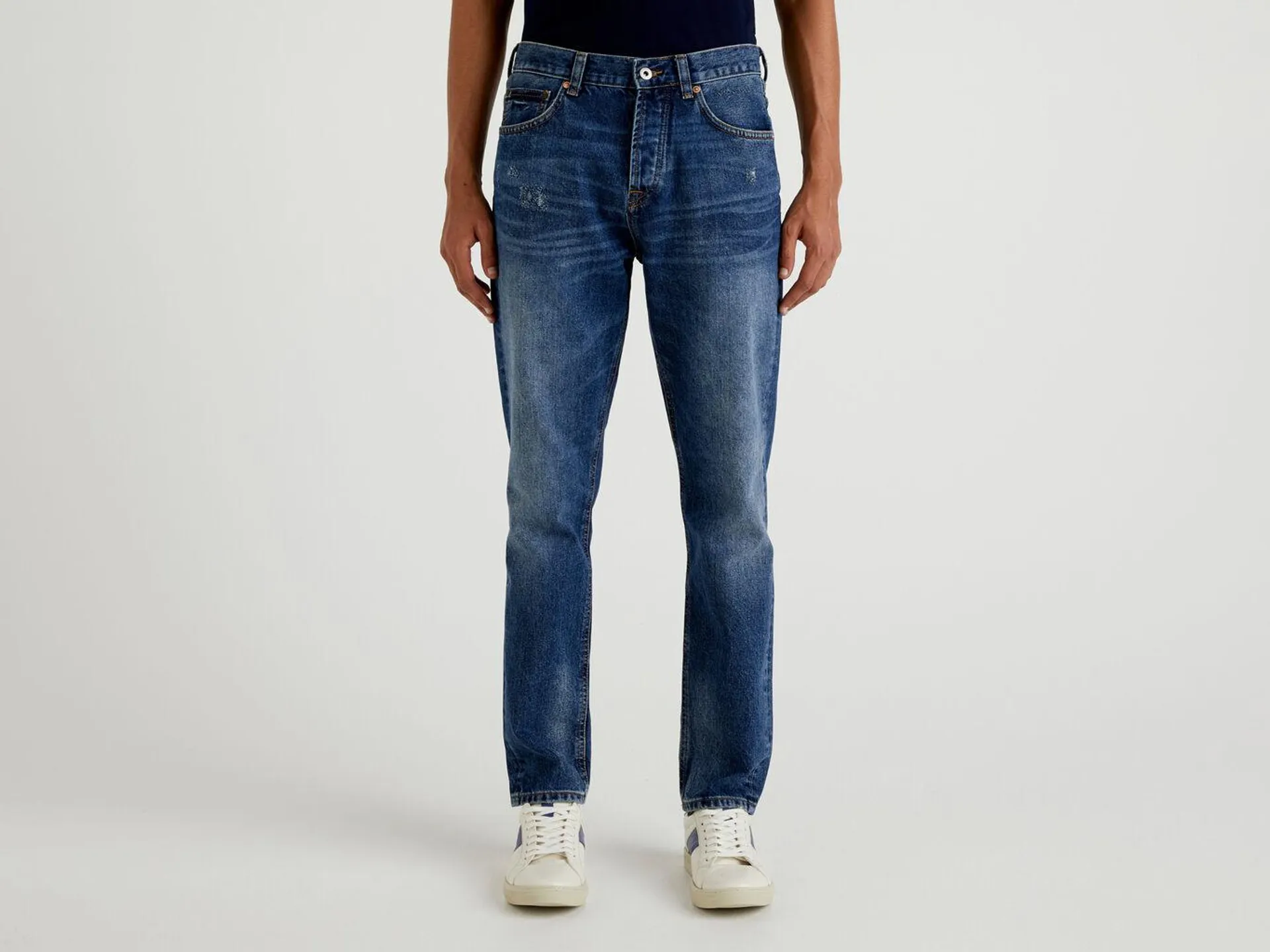 Benetton Regular Fit Jeans Herre Mørke Blå | Norge-1085297