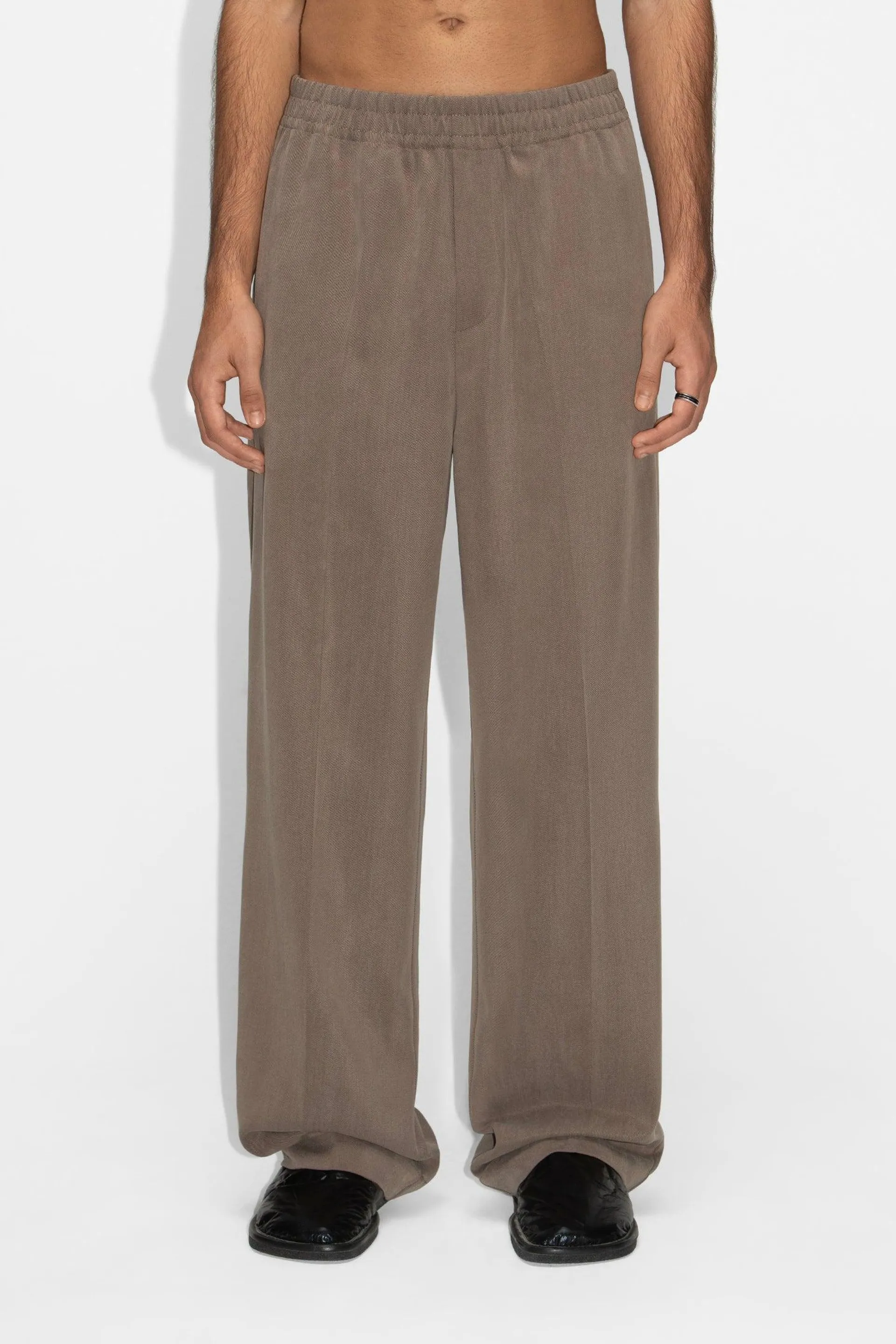 Elasticated Wide-leg Trousers