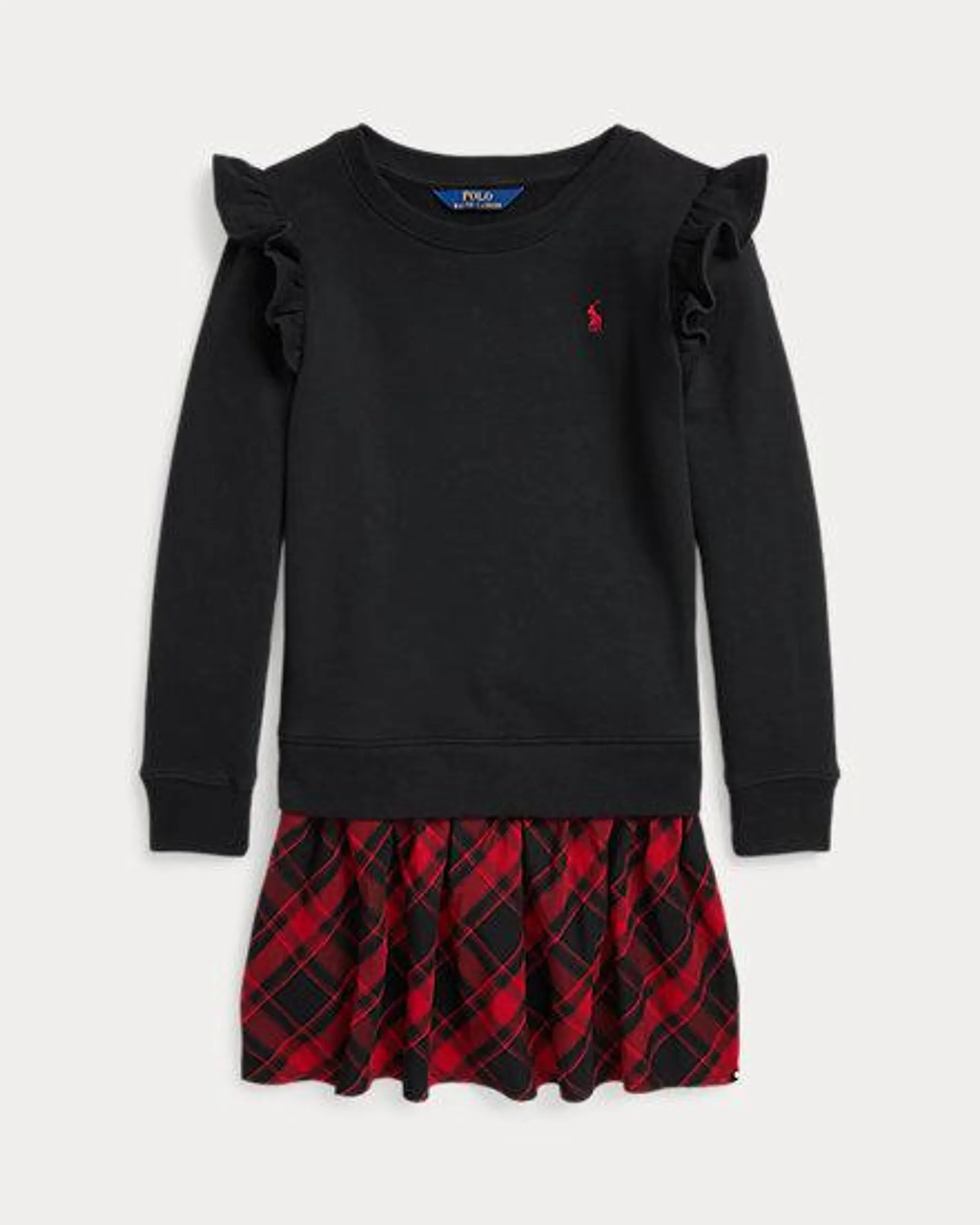 Plaid Fleece Sweatshirt Dress