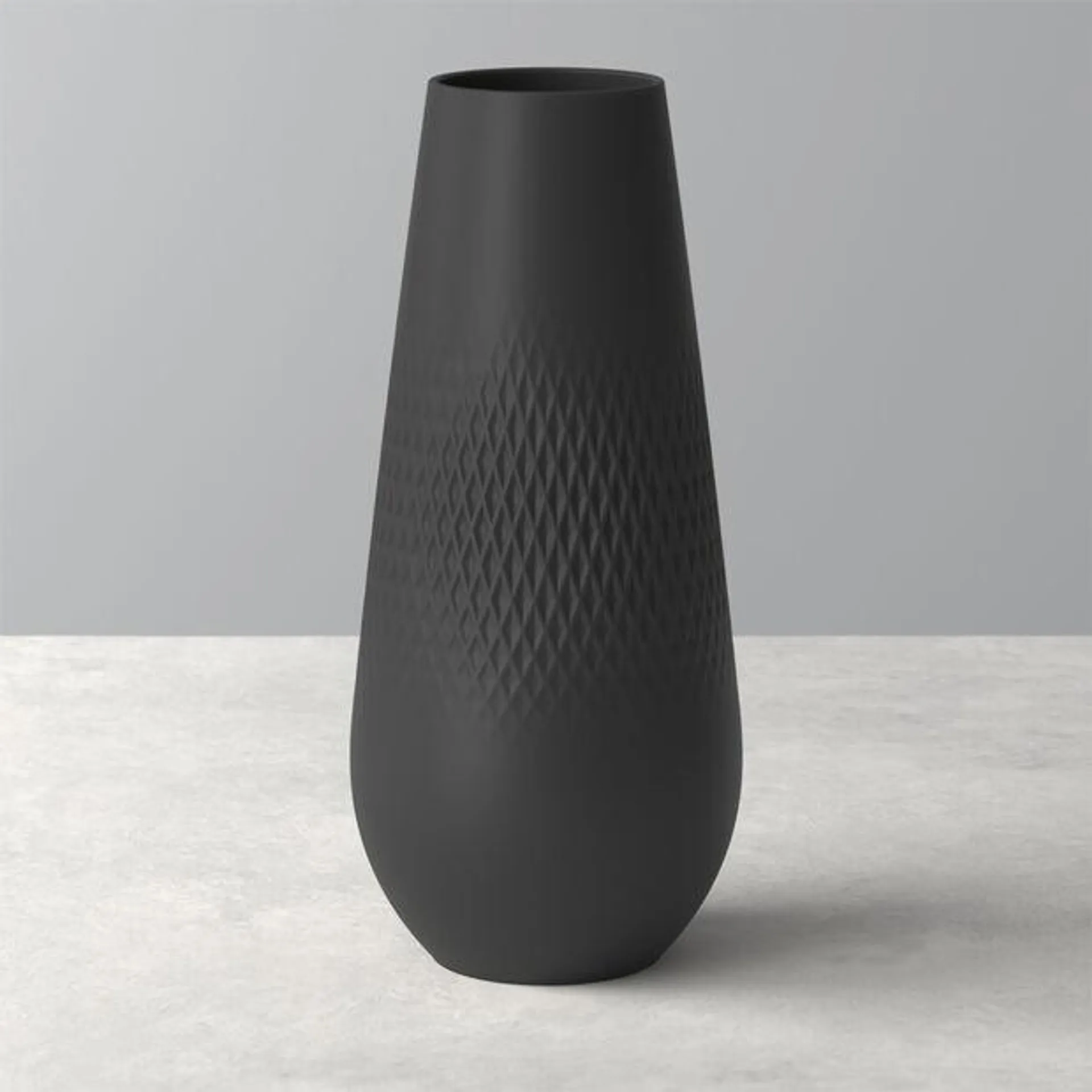 Manufacture Collier noir Vase Carré tall 11,5x11,5x26cm