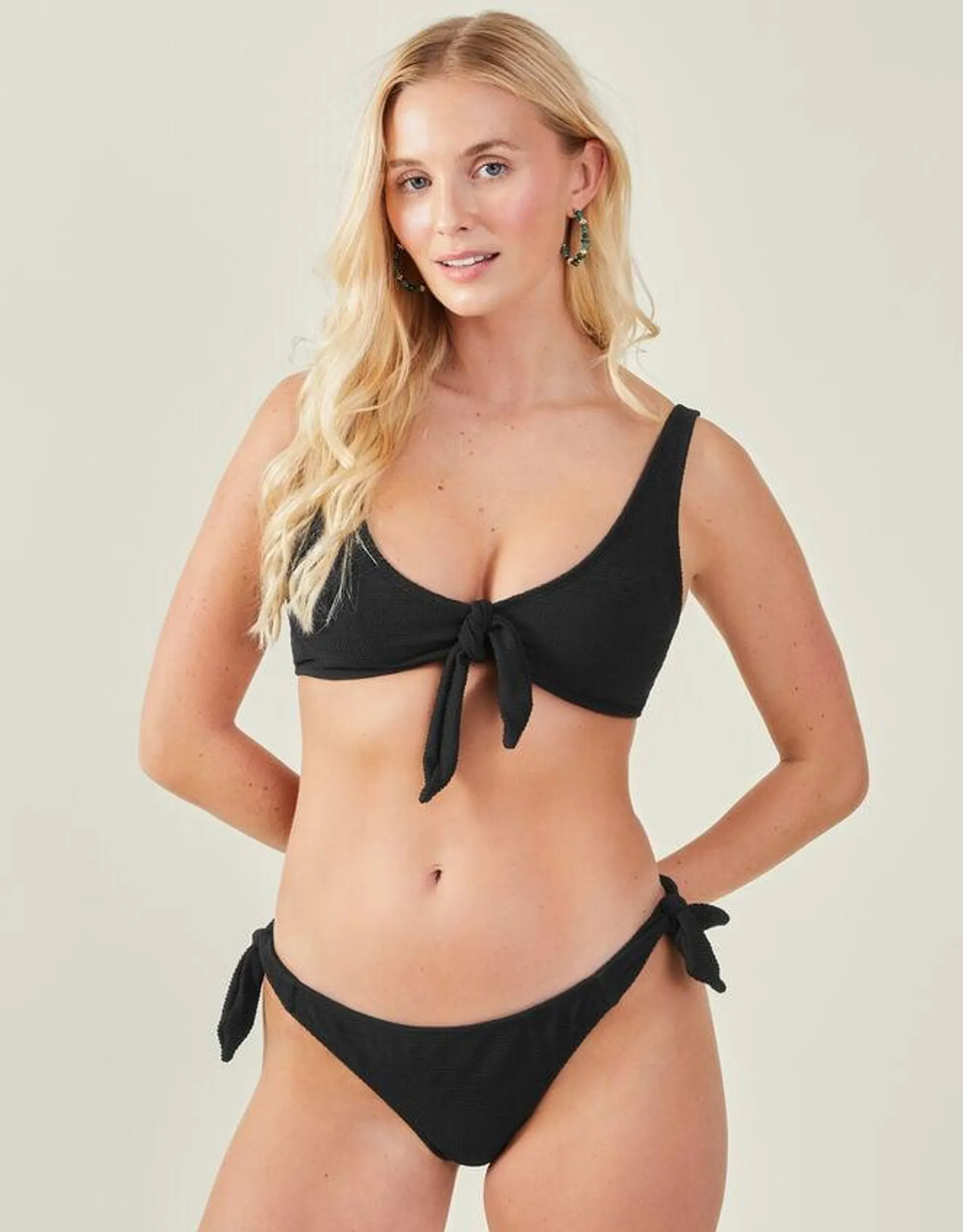 Bunny Tie Bikini Top Black