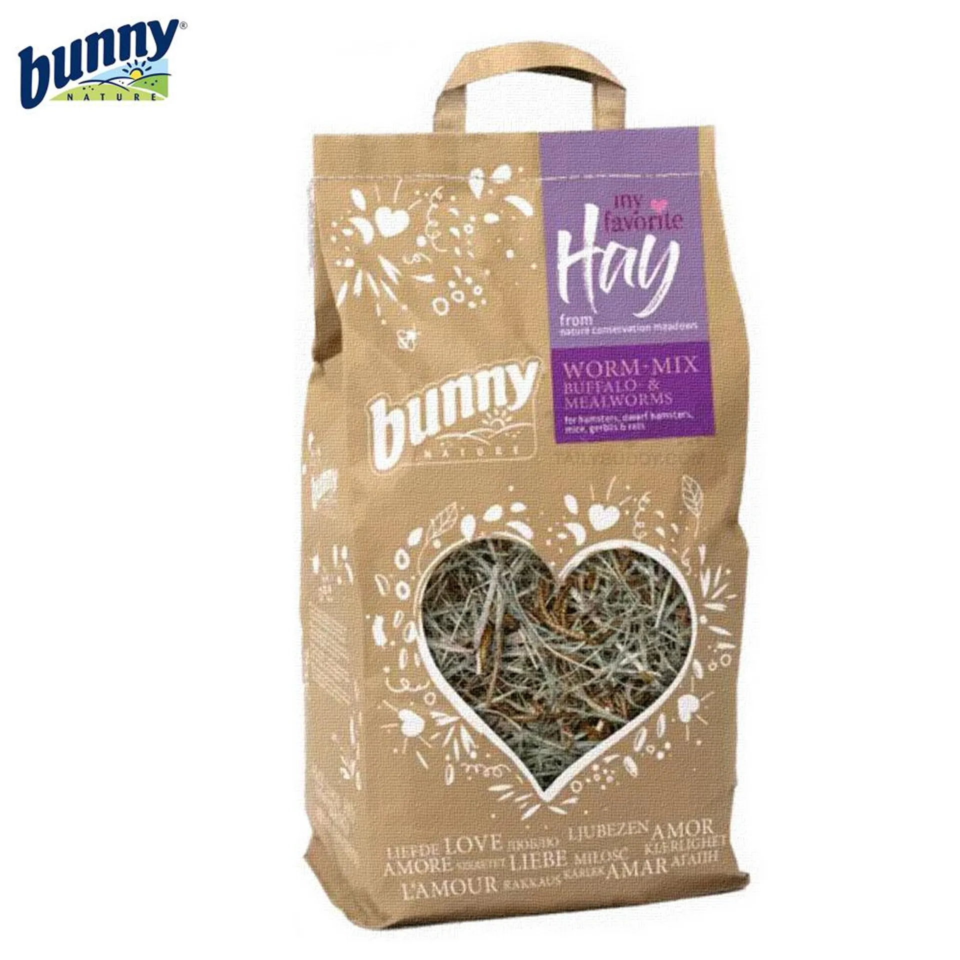Bunny-Nature my favorite hay Larve mix Buffalo og melorm 100gr