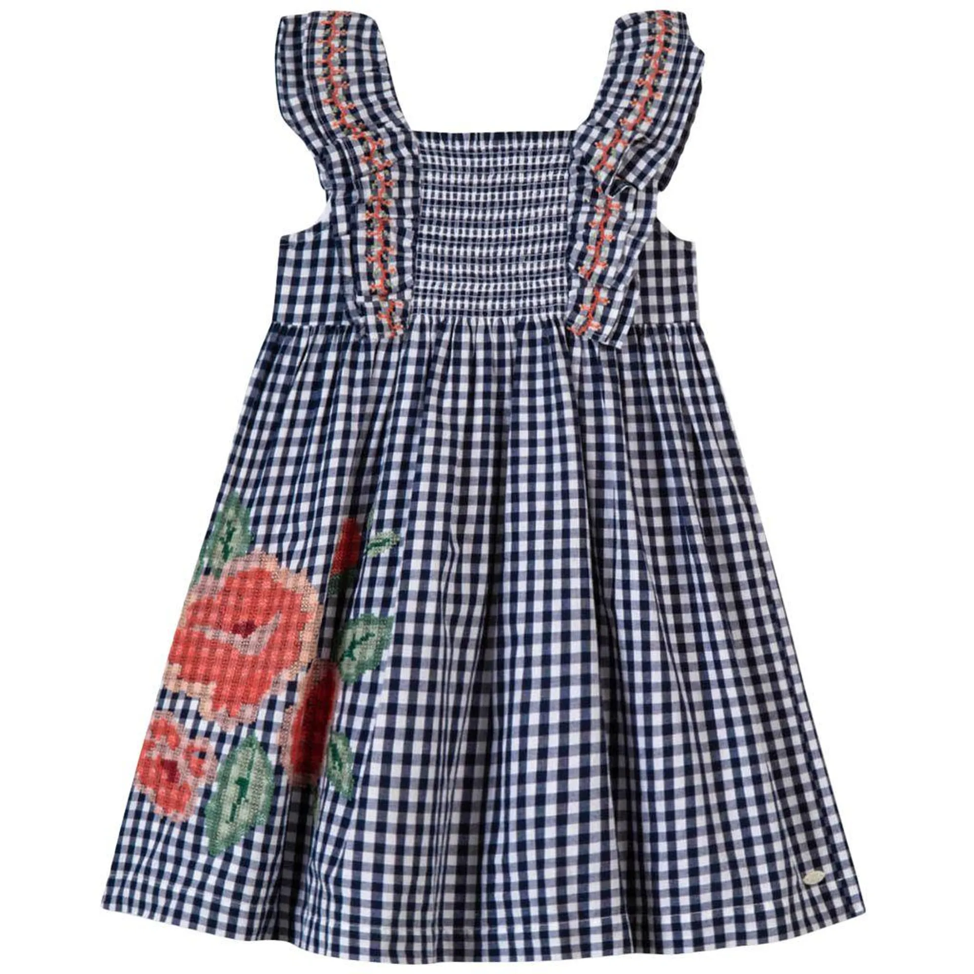 Gingham Kjole Marineblå