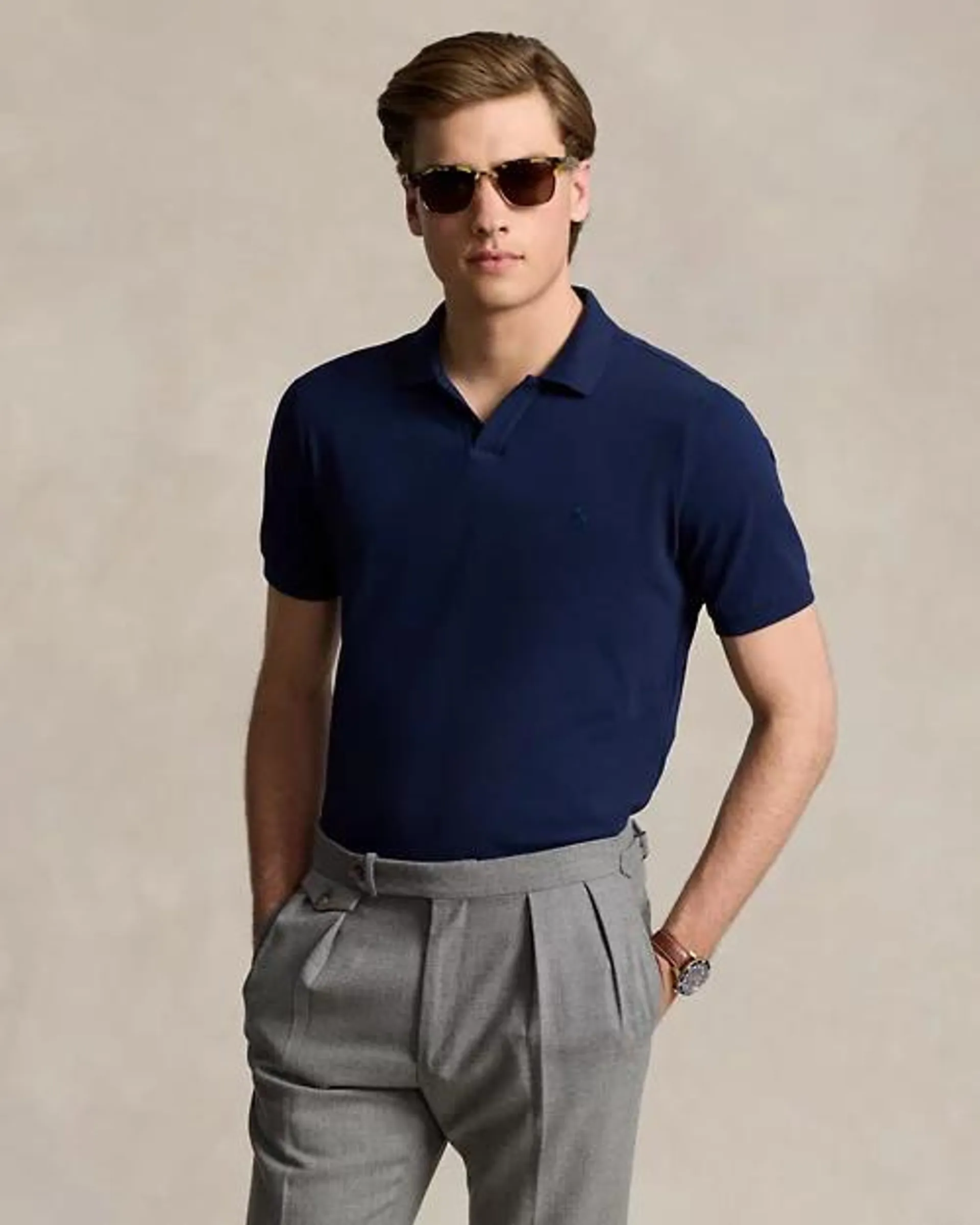 Classic Fit Stretch Mesh Polo Shirt