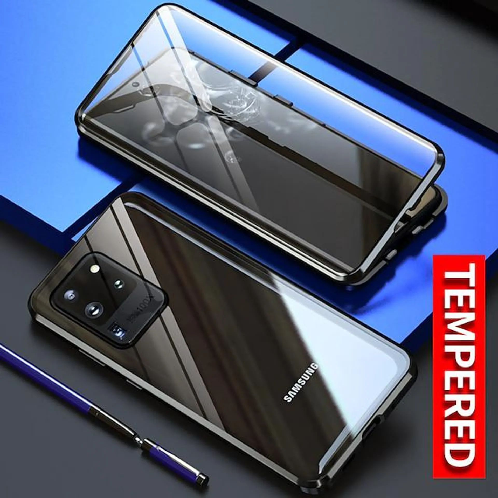 Phone Case For Samsung Galaxy S24 S23 S22 S21 S20 Plus Ultra S21 A54 A34 A14 A73 A53 A33 S10 Plus Note 20 Ultra A52 Note 10 Plus Full Body Case Magnetic Adsorption Transparent Magnetic Double Sided