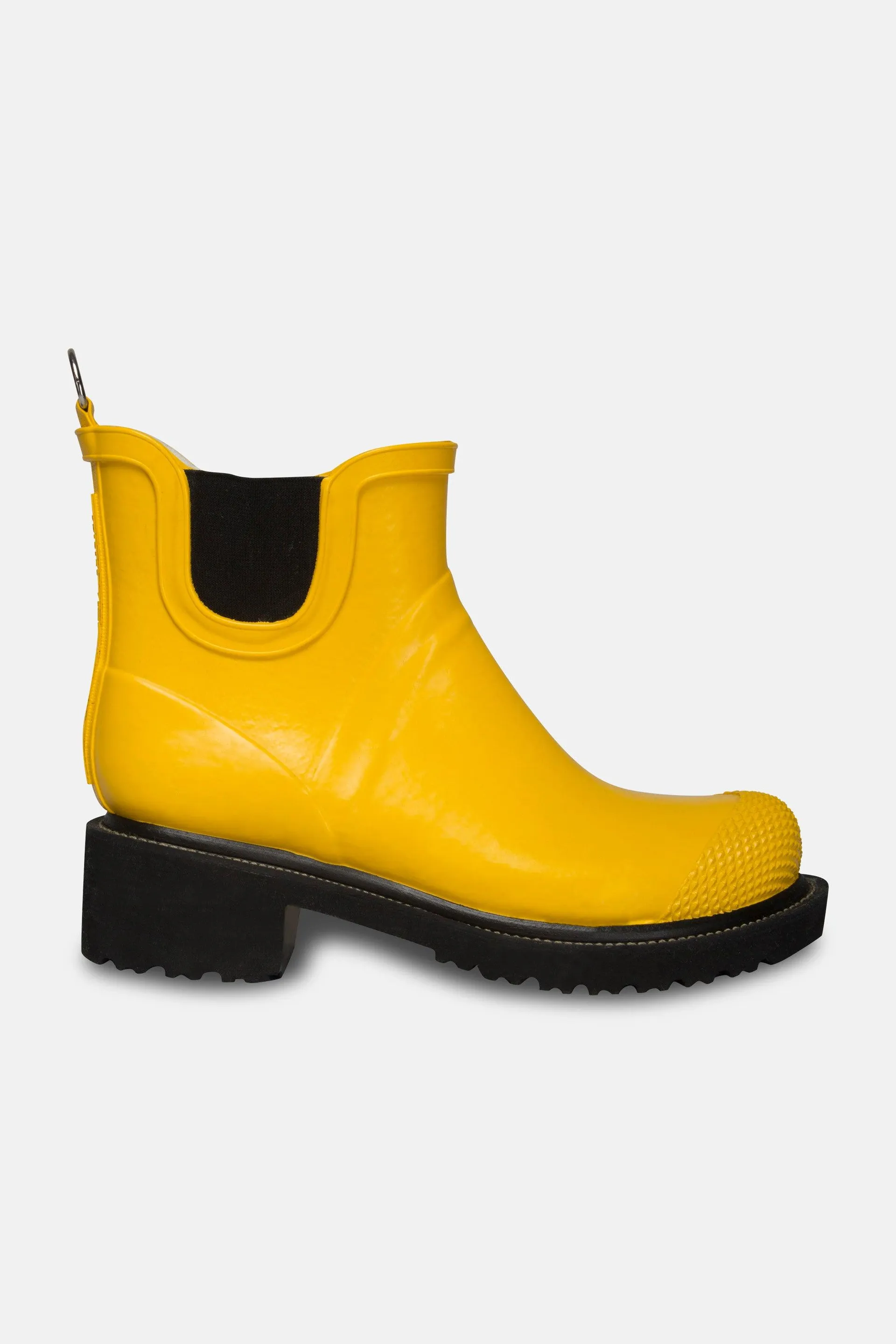 Short Rubber Boots With High Heel - Cyber Yellow