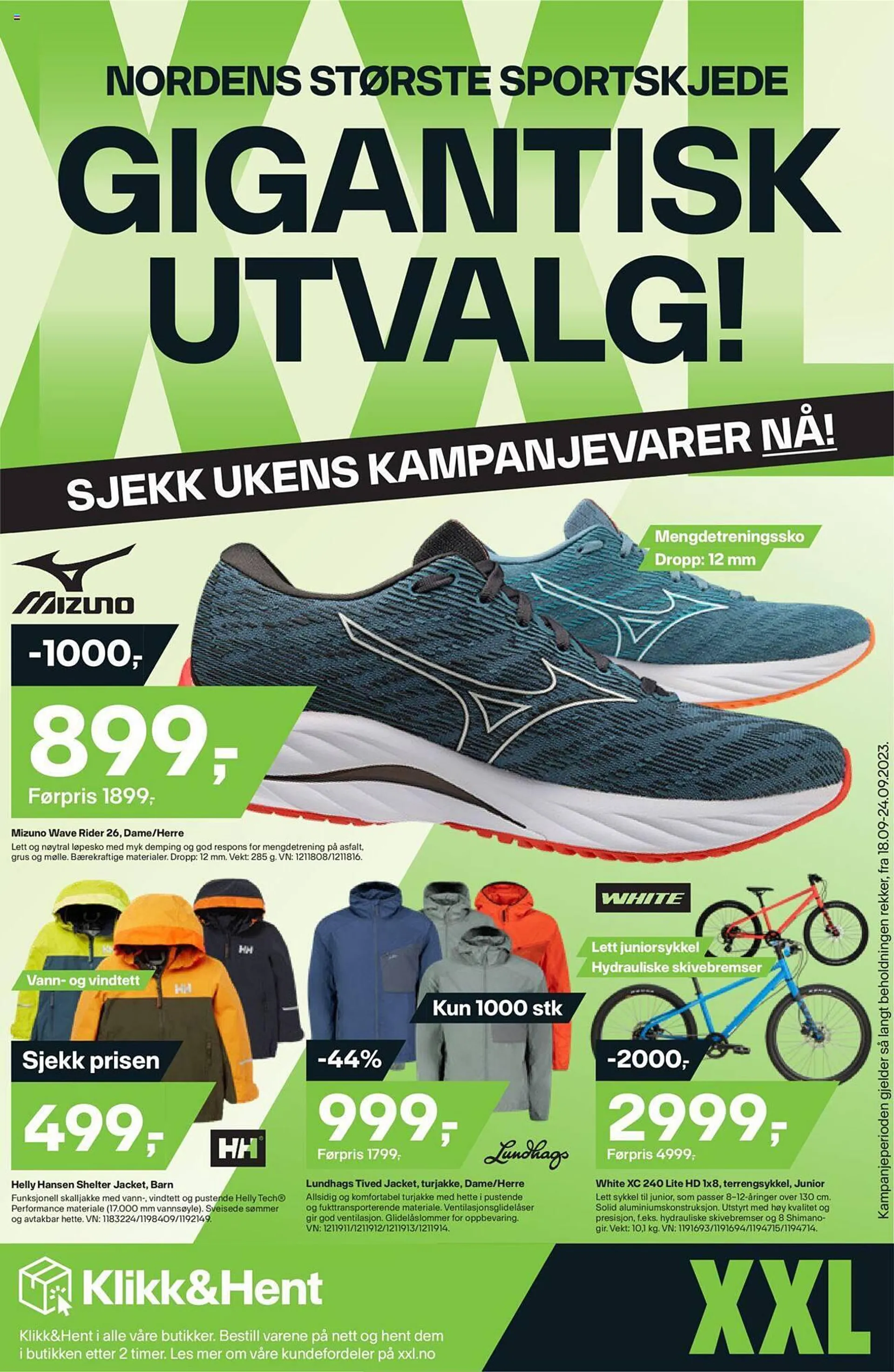 XXL Sport Kundeavis fra 18. september til 24. september 2023 - kundeavisside 1