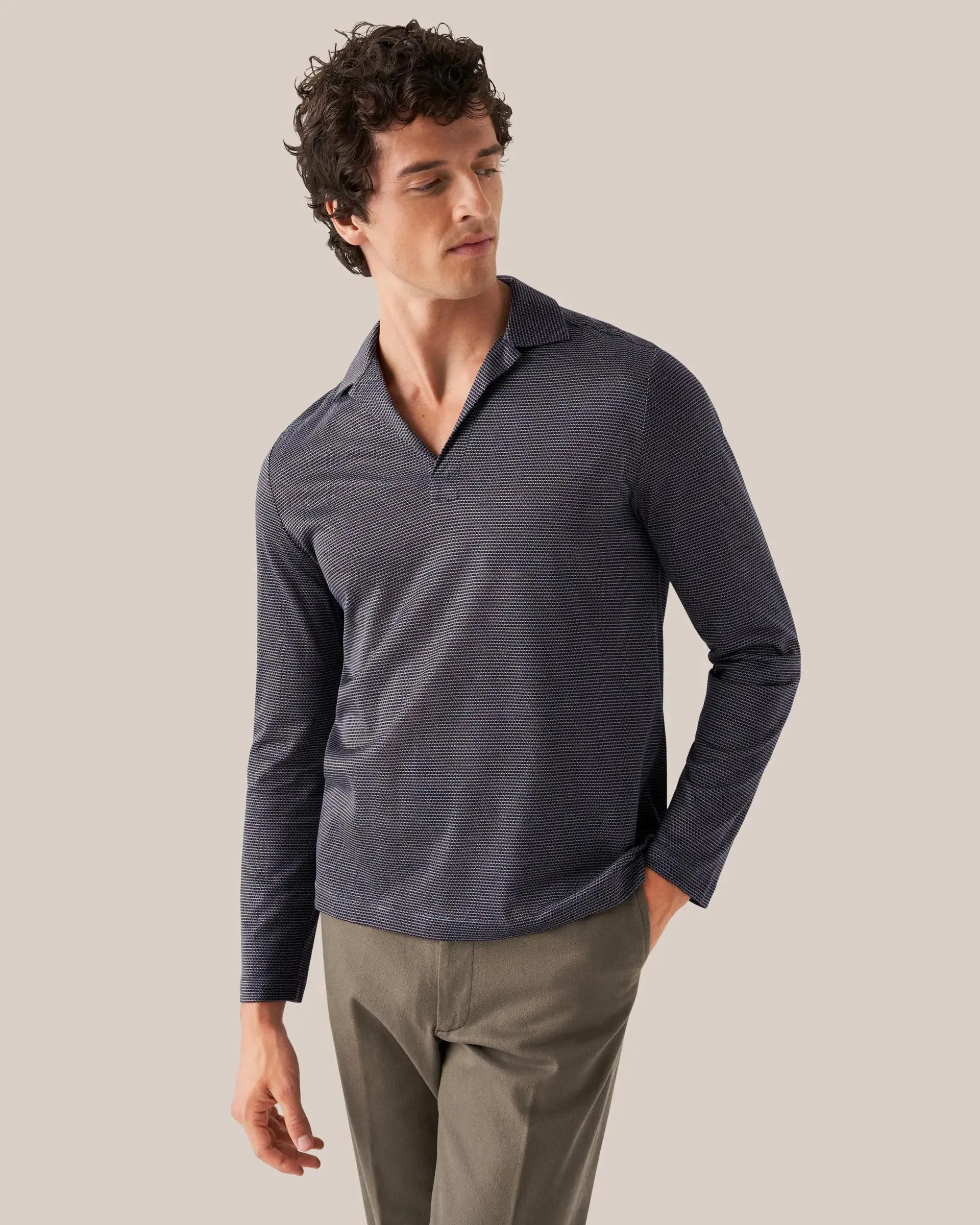 Burgundy Filo di Scozia Jacquard Polo Shirt