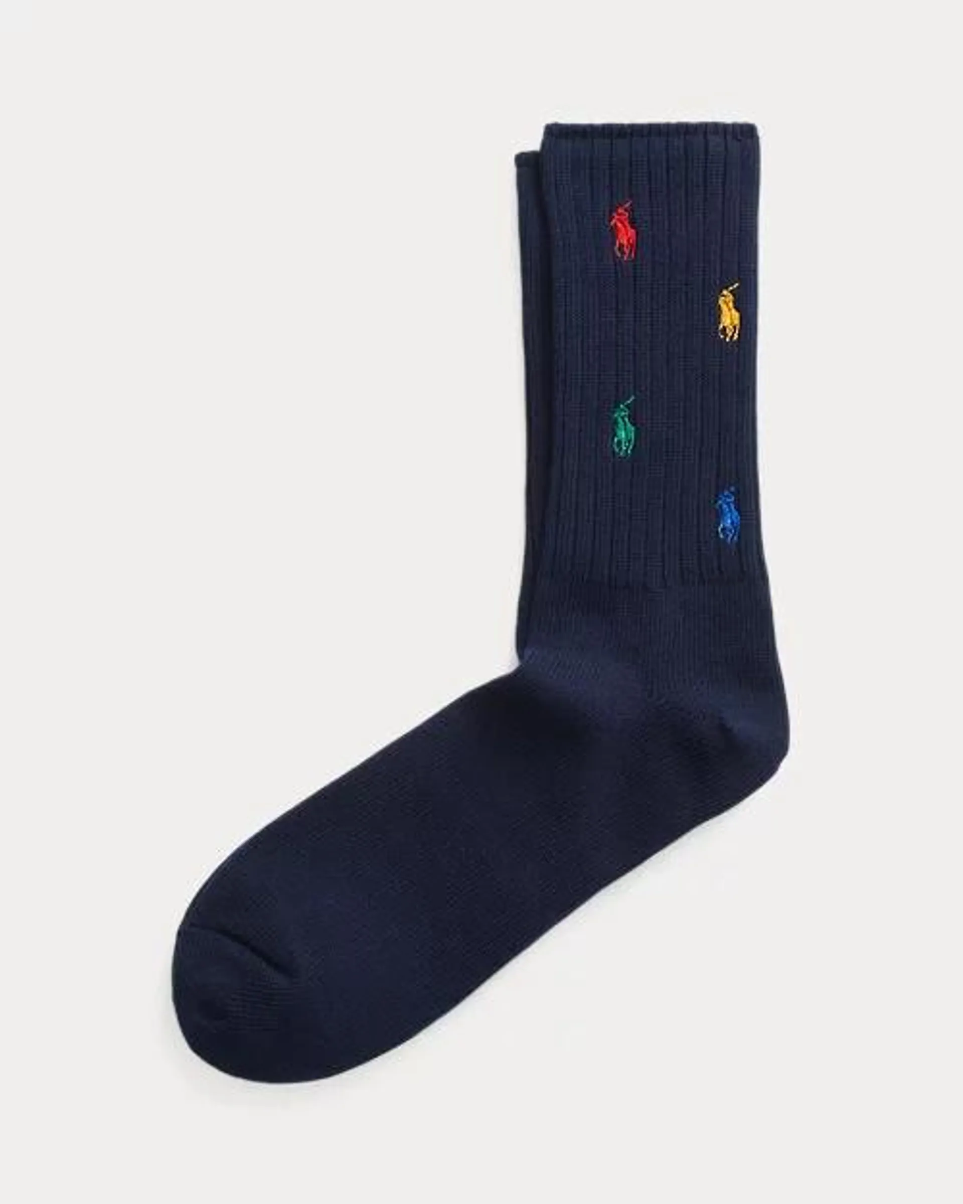 Multicolour Pony Cotton-Blend Crew Socks