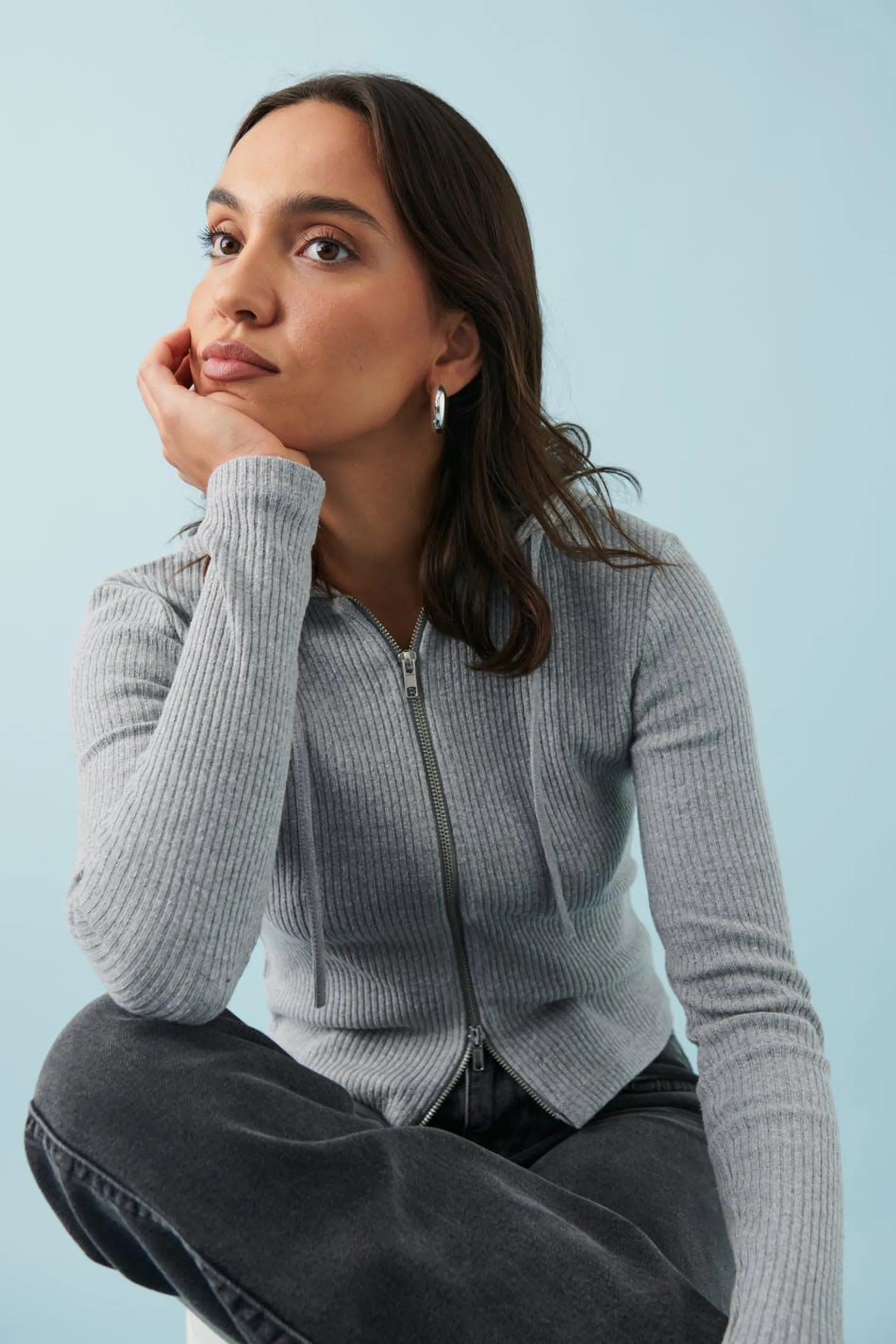 Rib hoodie