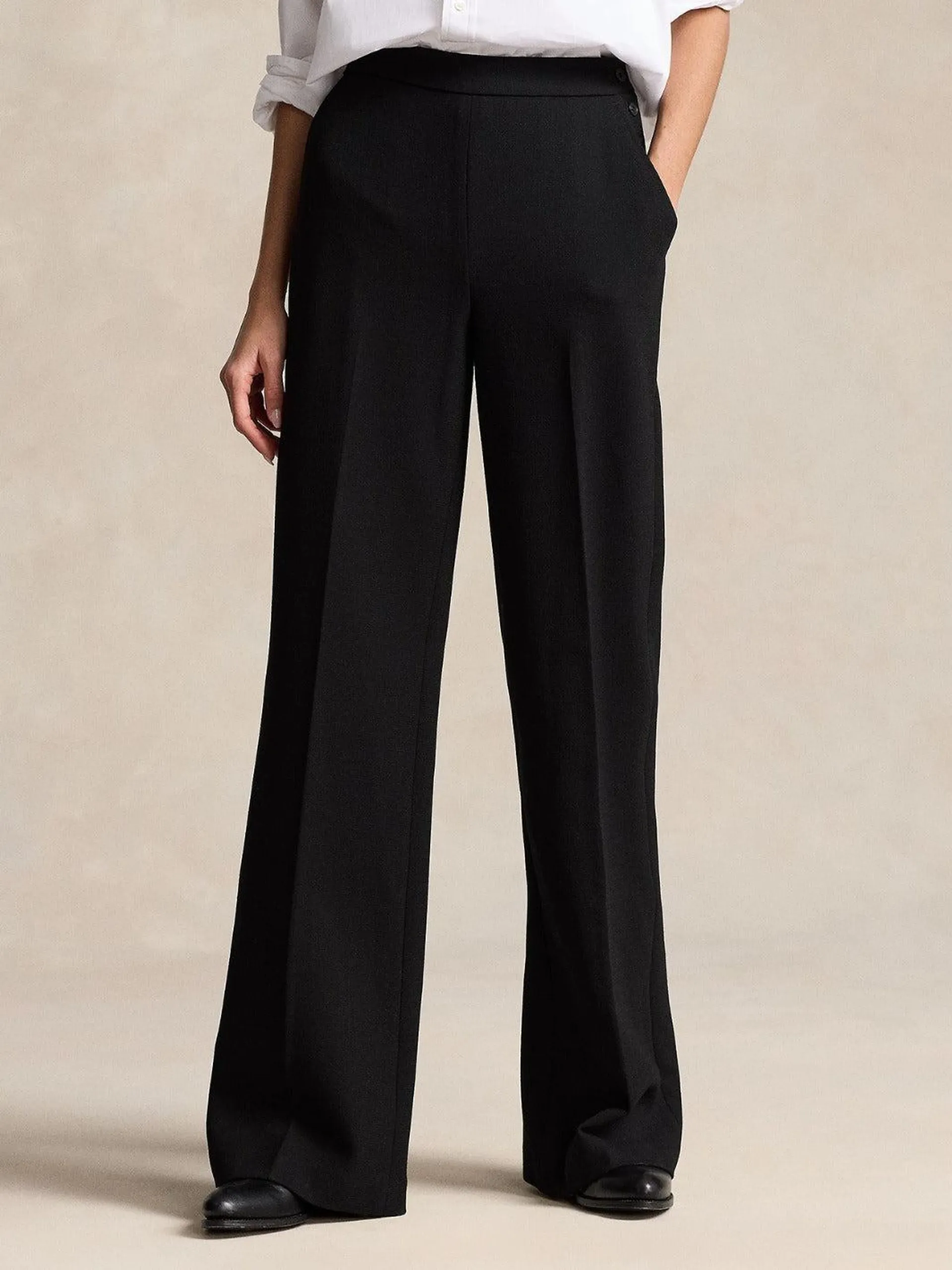 WOOL CREPE WIDE-LEG PANT Sort