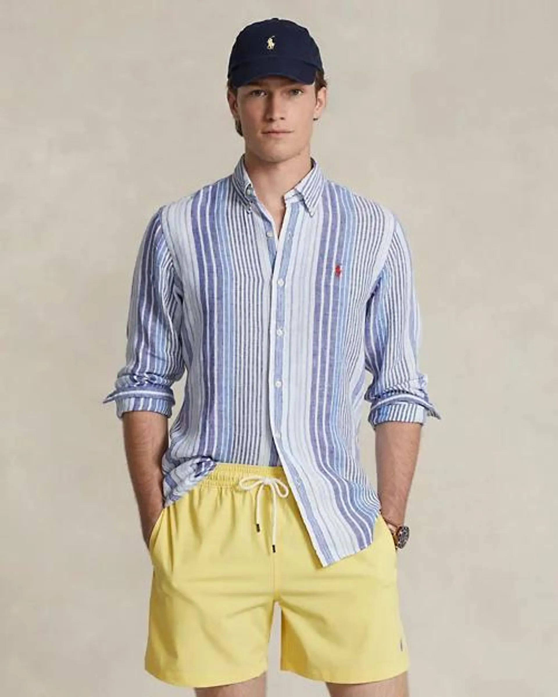 Custom Fit Striped Linen Shirt