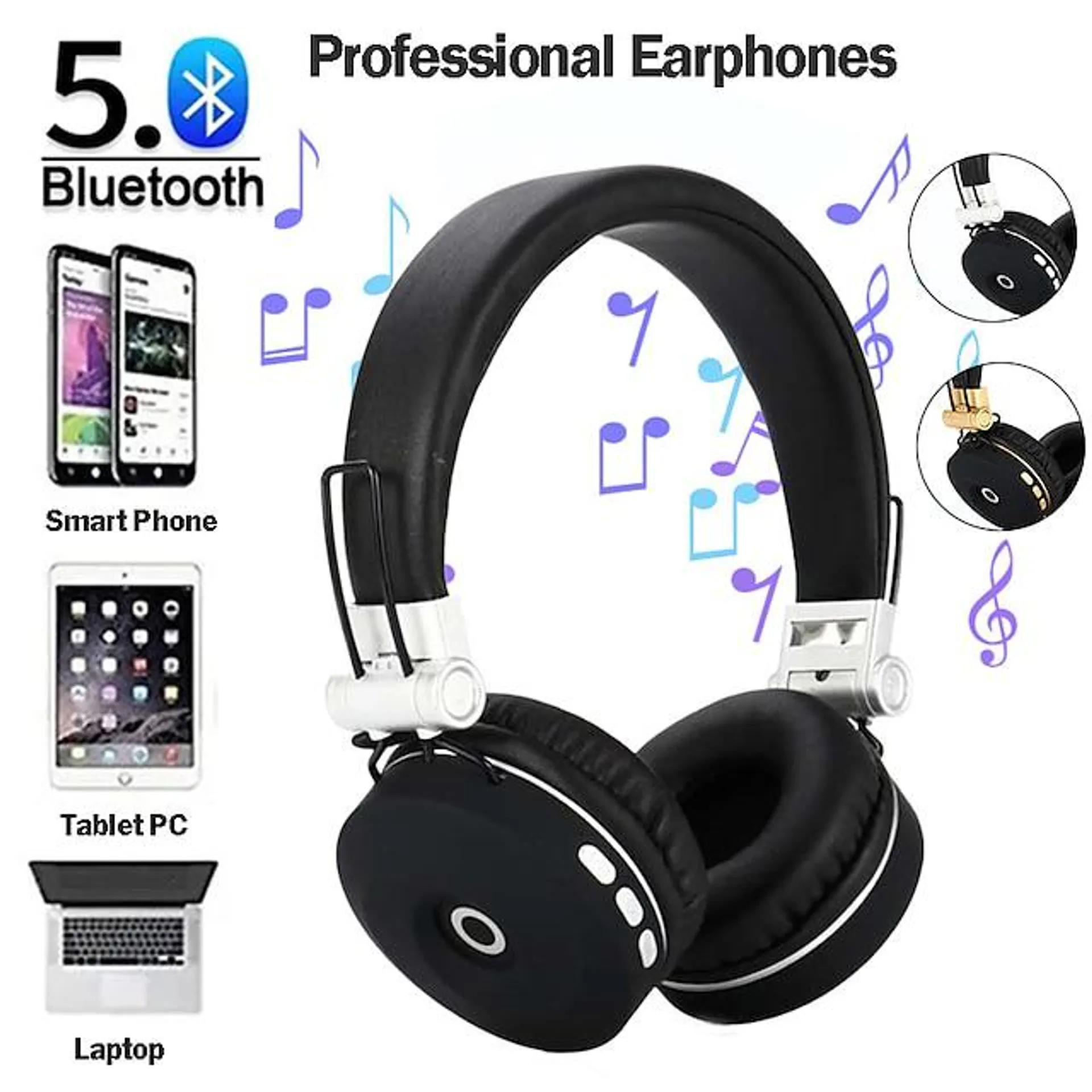 trådløse hodetelefoner stereo over ear headset profesjonelle spill sports øretelefoner støyreduksjon musikk ørepropper