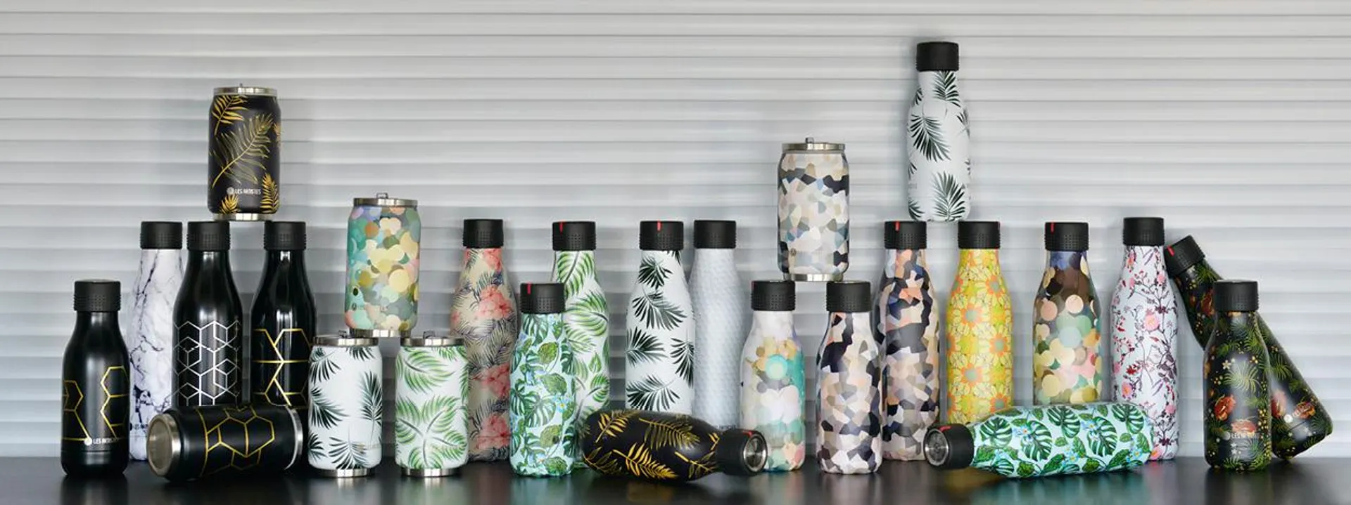 Bottle Up Design termoflaske 0,5L turkis/hvit pixel