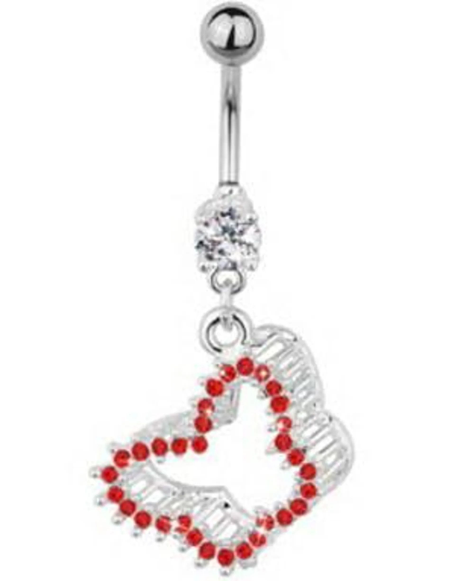 Sparkling Butterfly Belly Piercing - Red