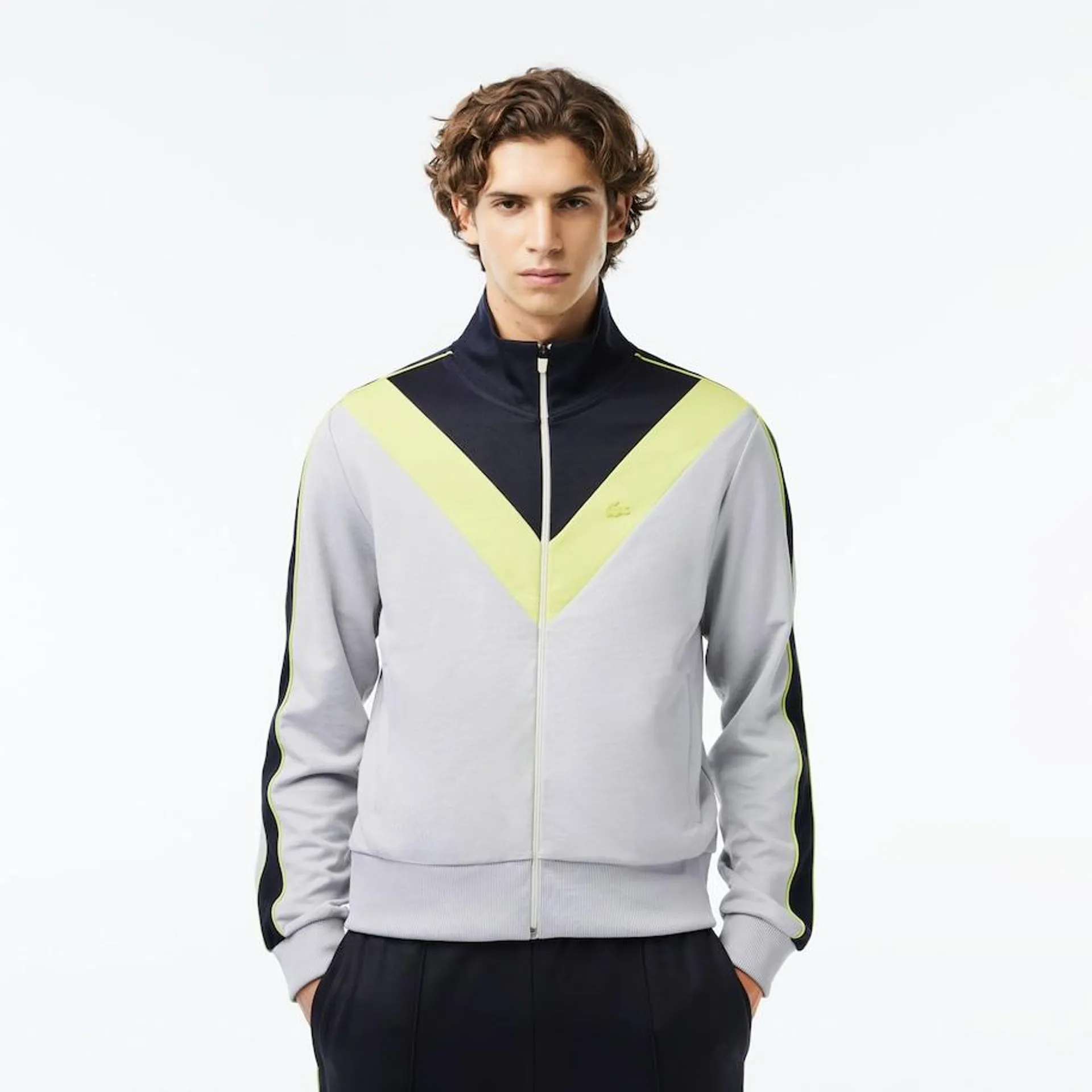 Zipped Ripstop Piqué Colourblock Sweatshirt