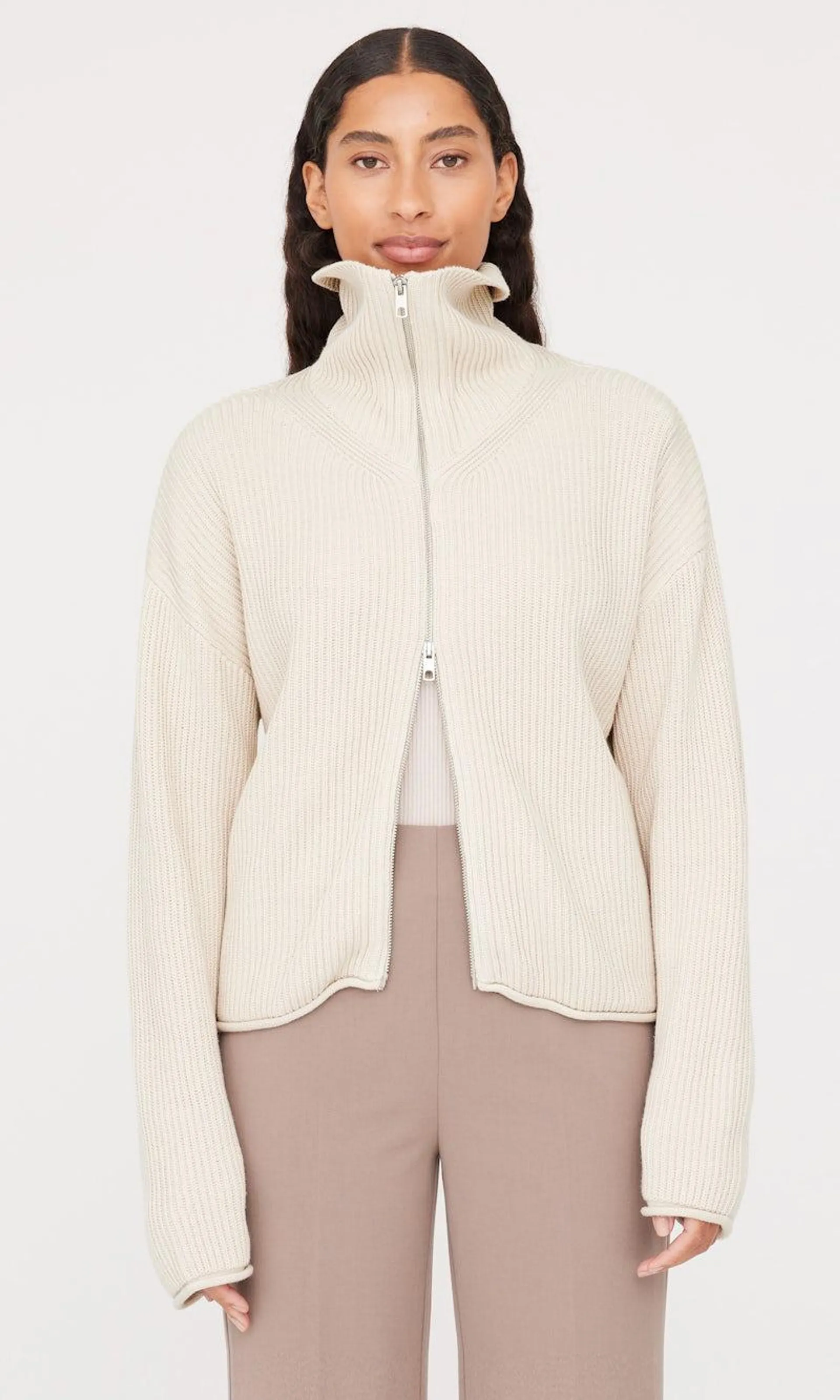 Cardigan med zip