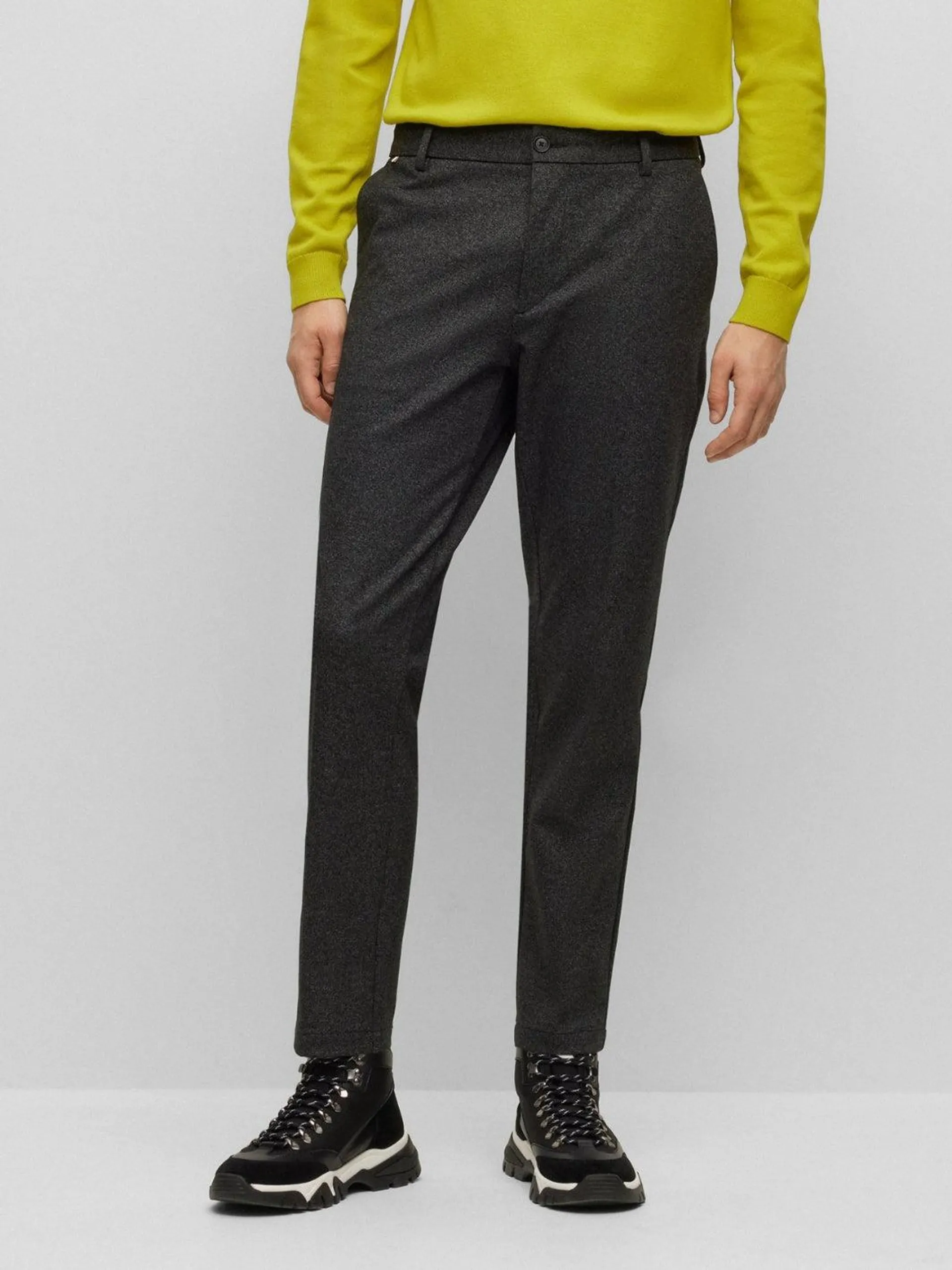 KANE REGULAR-FIT WITH TAPERED LEG TROUSERS Grå