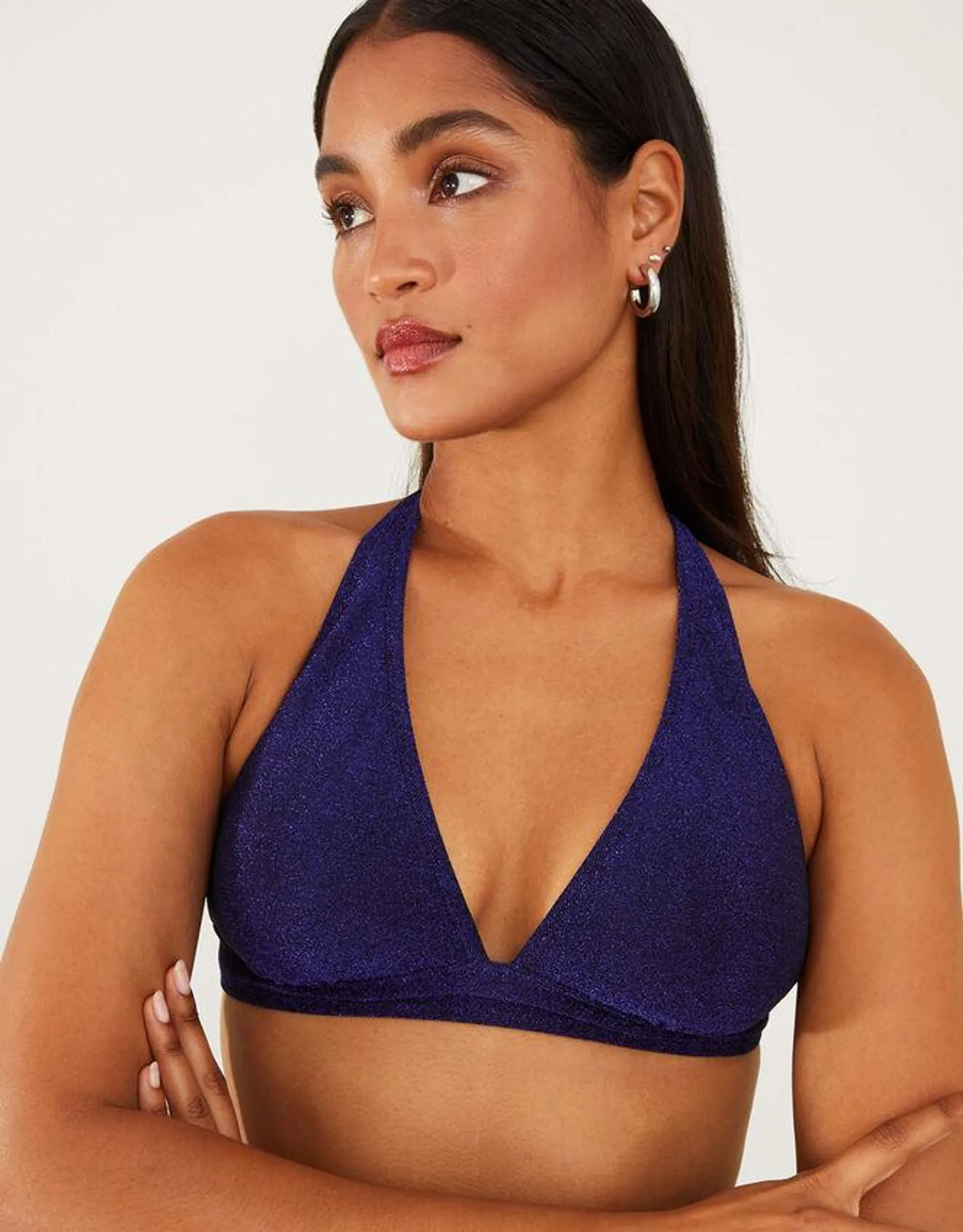 Shimmer Bikini Top Blue