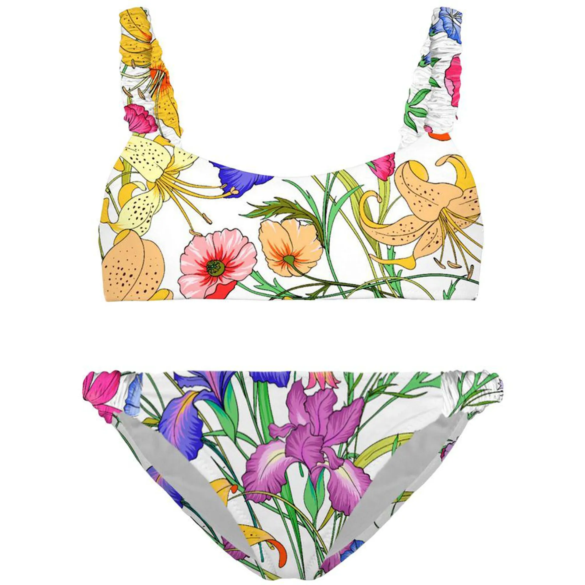 Blomstret Bikini Hvit