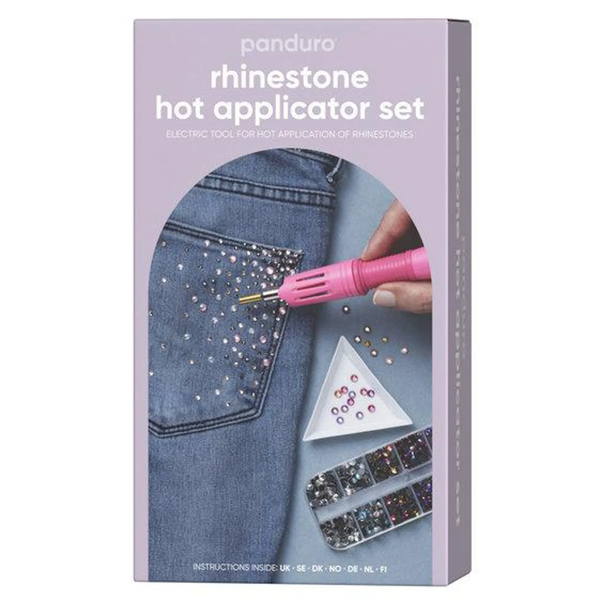 Kit applikator / verktøy for å smelte fast rhinestones og strass + 3120 perler