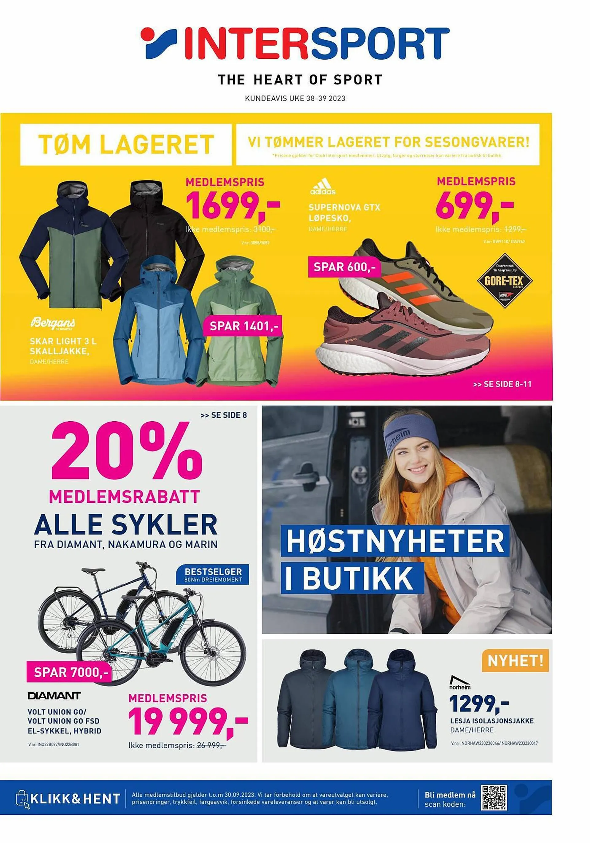 Intersport Kundeavis fra 18. september til 30. september 2023 - kundeavisside 1