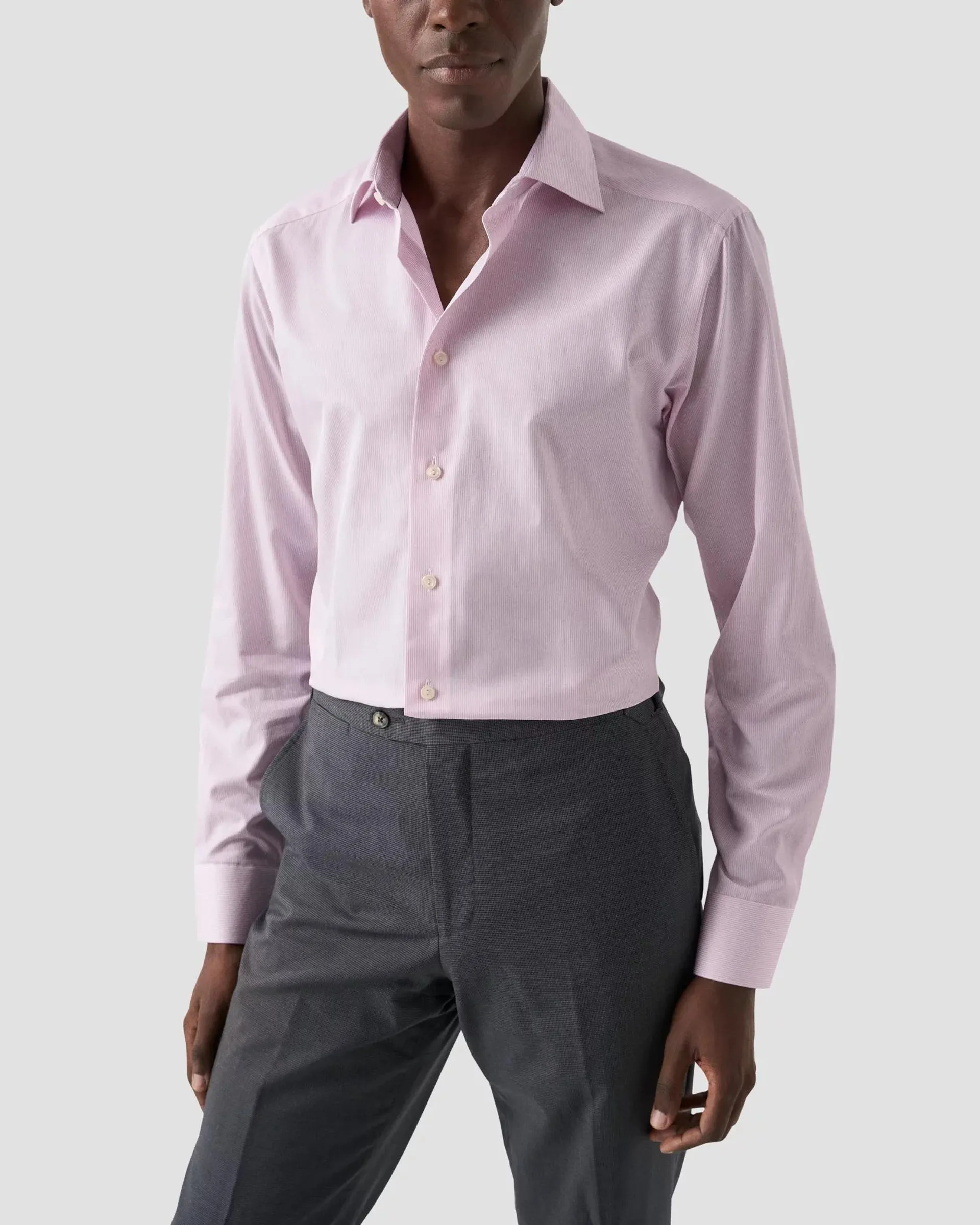 Light Pink Fine Striped Signature Twill Shirt