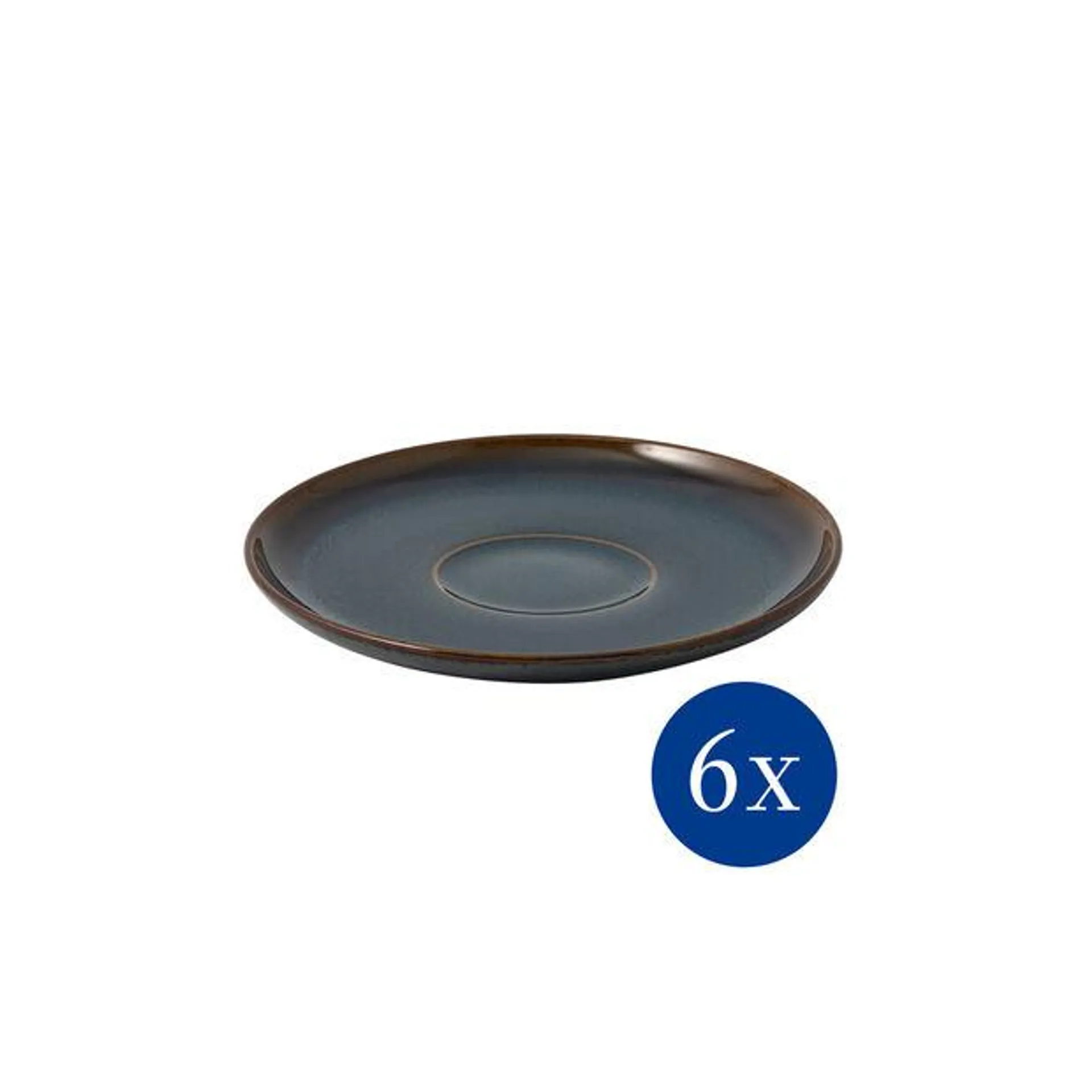 Crafted Denim saucer, ⌀15 cm, 6 pieces, blue