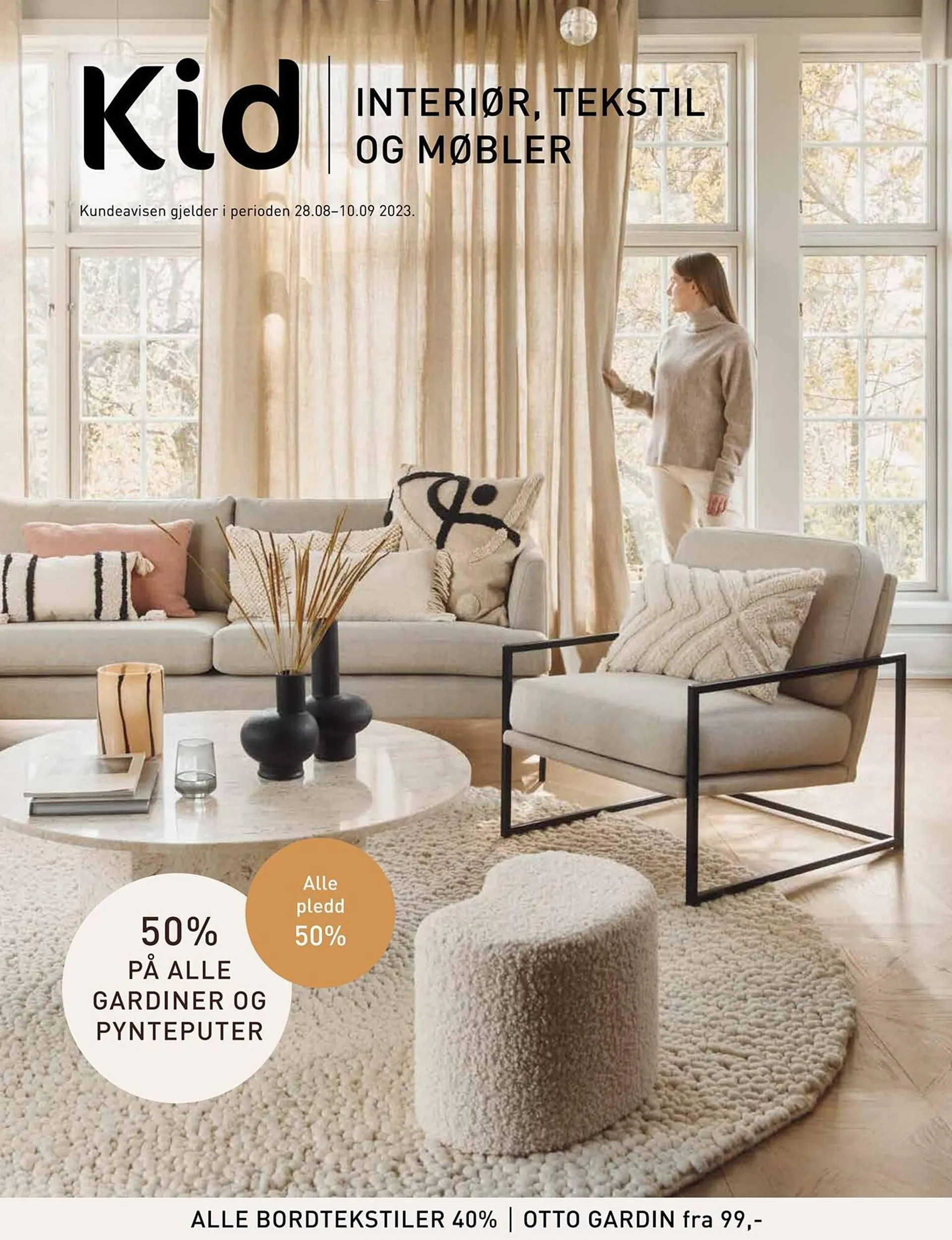 Kid Interiør Kundeavis fra 27. august til 10. september 2023 - kundeavisside 1