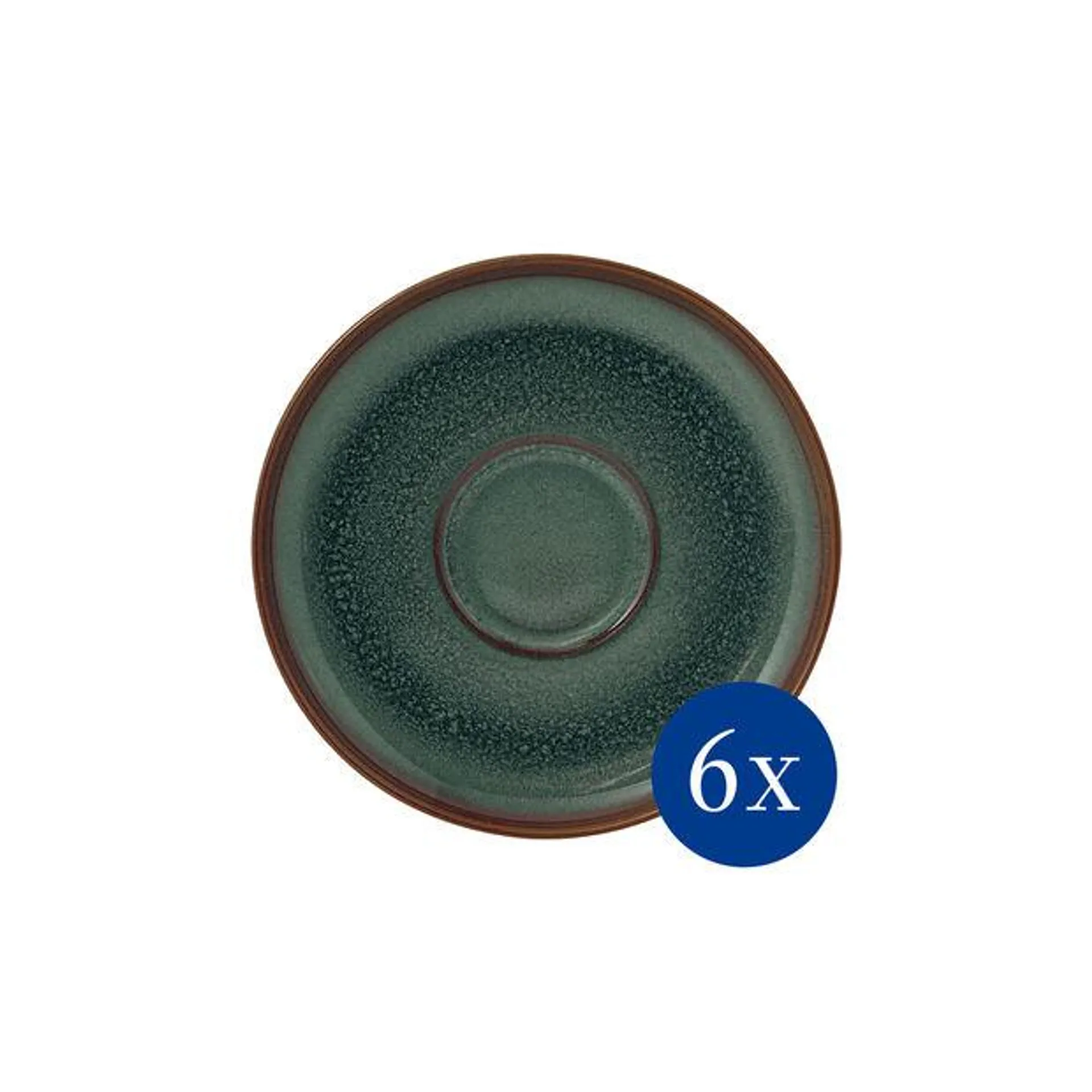Crafted Breeze saucer, ⌀15 cm, 6 pieces, green