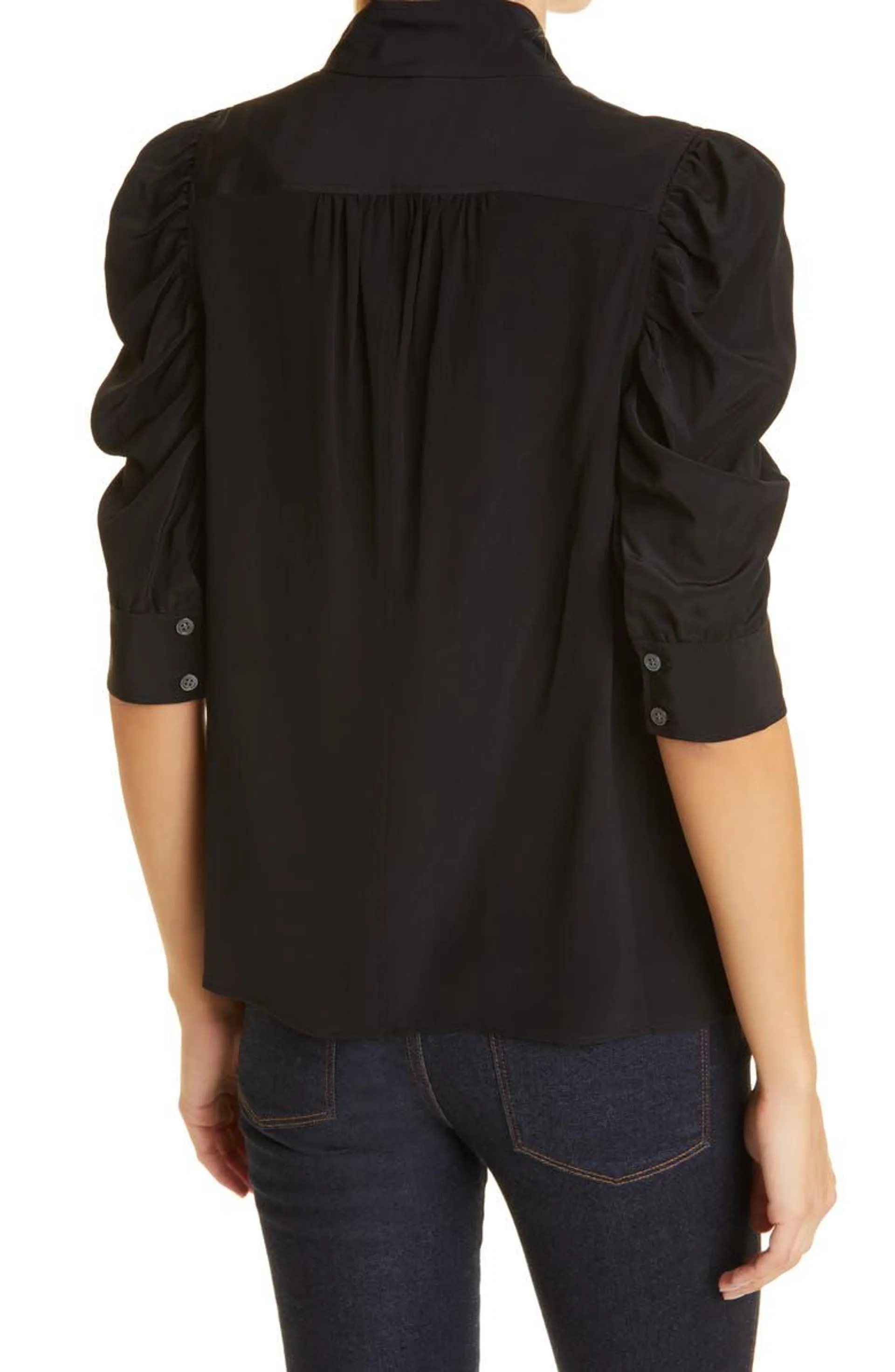 Gillian Puff Sleeve Silk Blouse