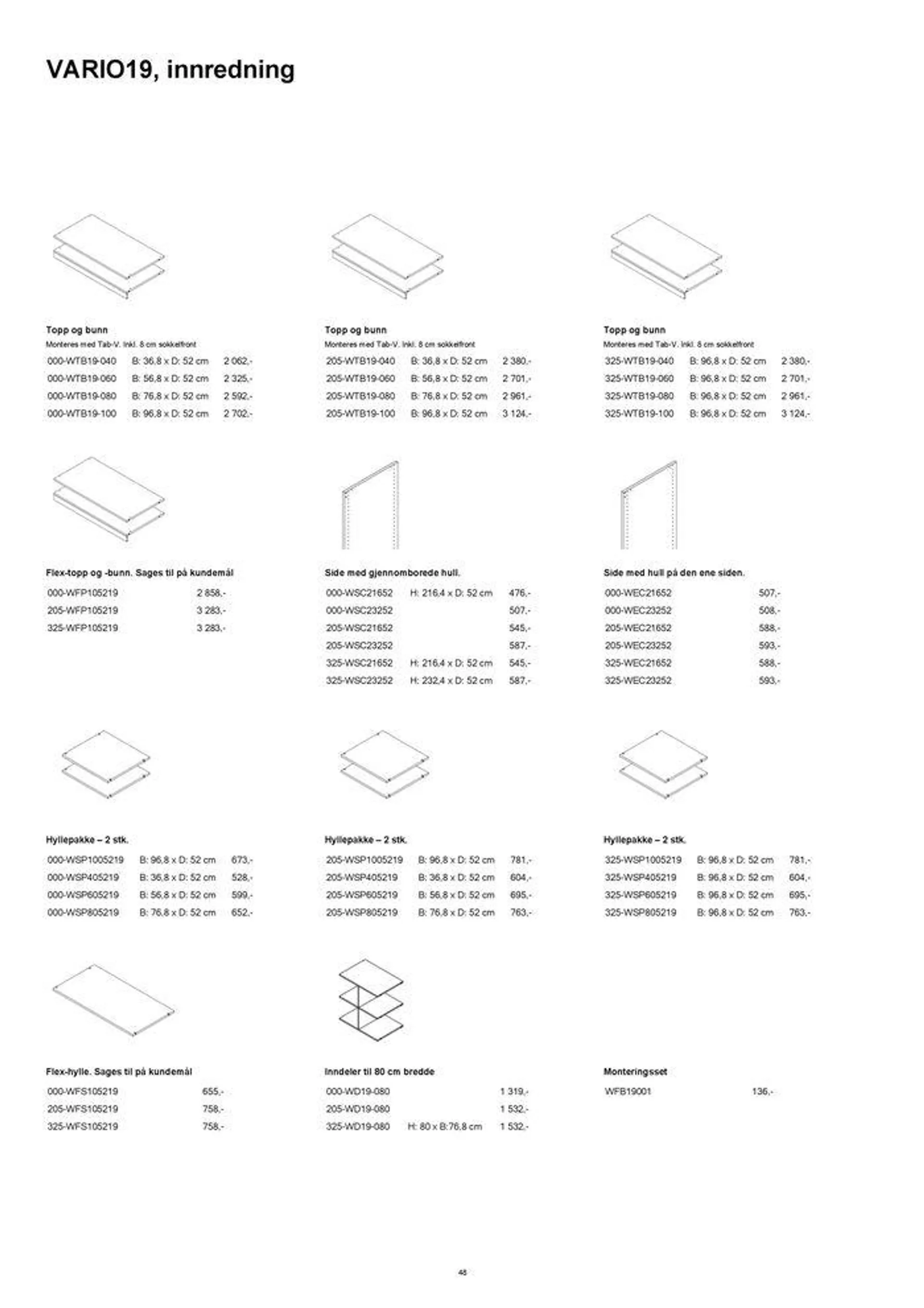 kvik kjøkken Garderobe prisliste. fra 4. september til 18. september 2024 - kundeavisside 48