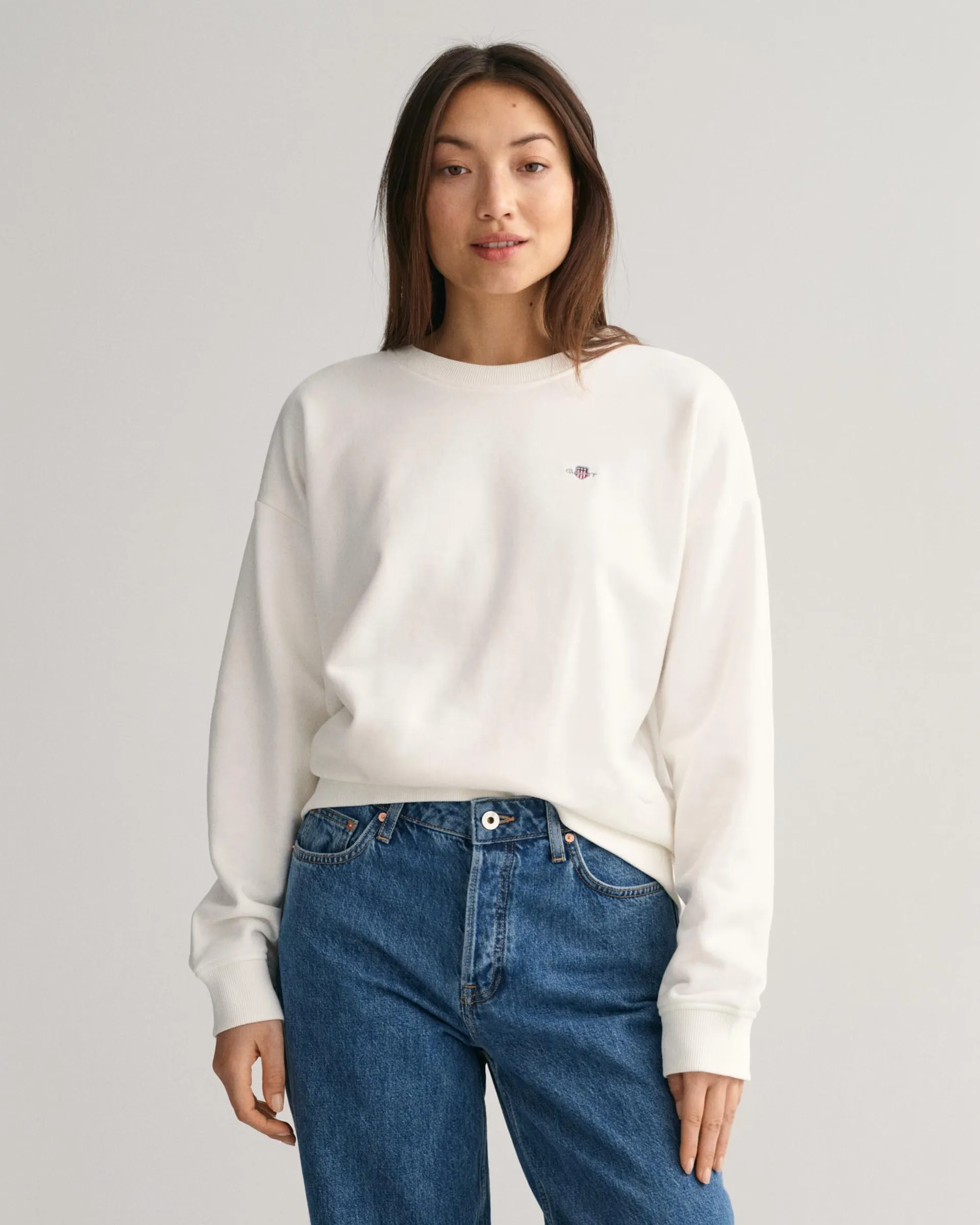 Skjold sweatshirt med rund hals