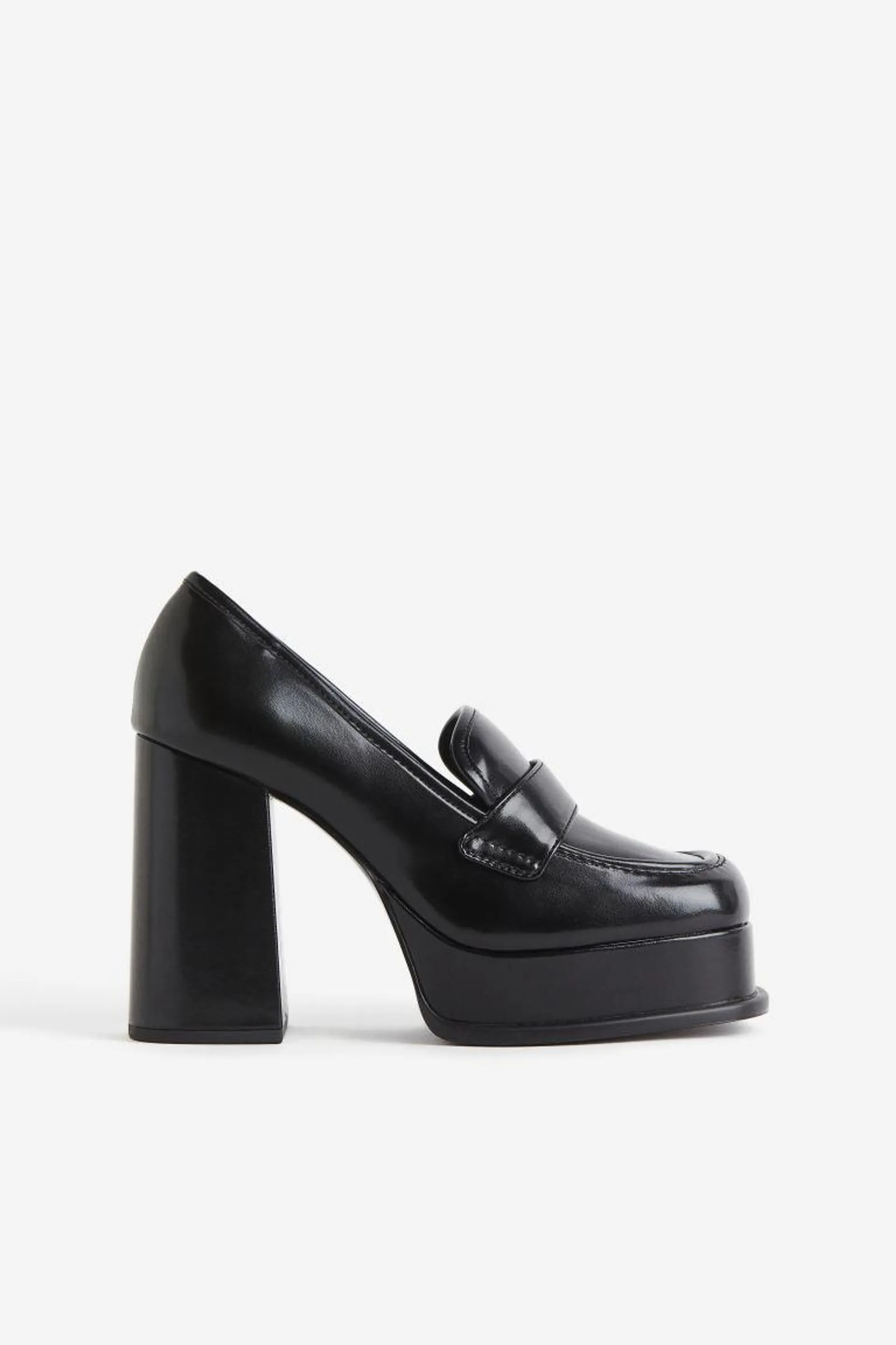 Platåloafers med hæl