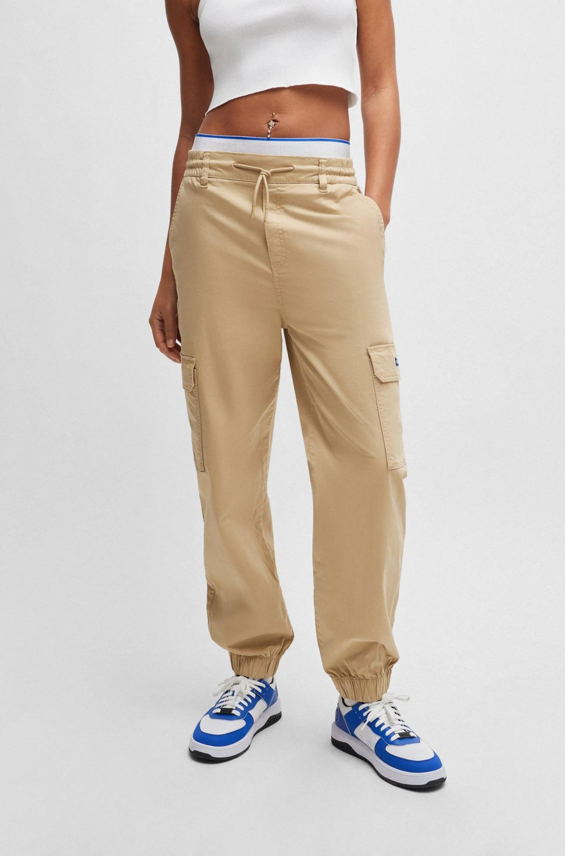 Relaxed-fit cargo trousers in stretch cotton