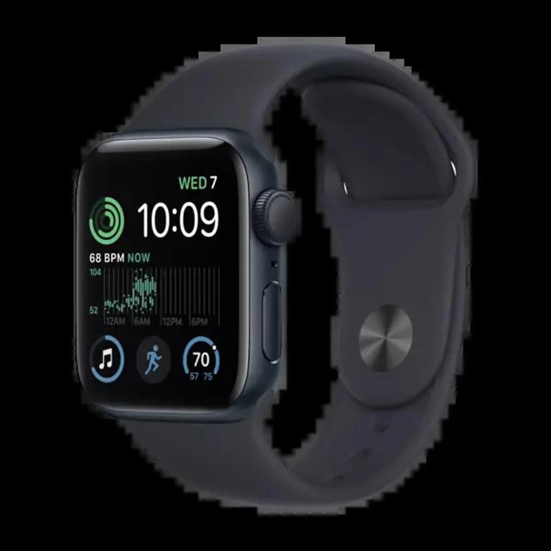 APPLE WATCH SE GPS 40 MM MIDNATT ALUMINIUM URKASSE MED MIDNATT SPORT BAND - REGULAR