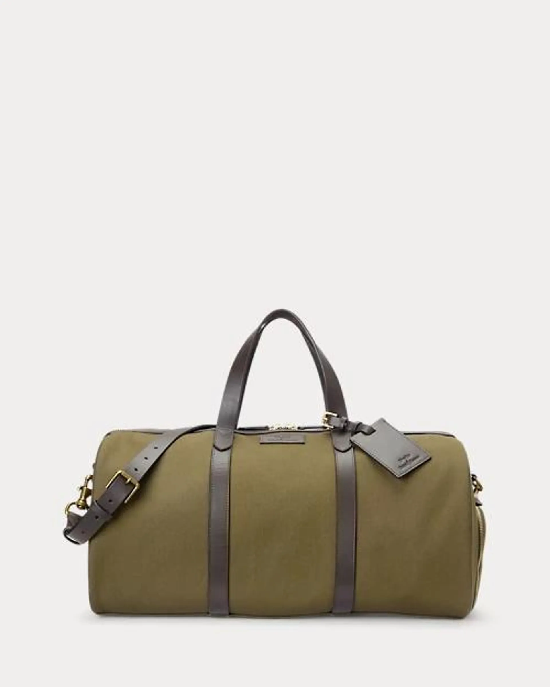 Leather-Trim Canvas Duffel