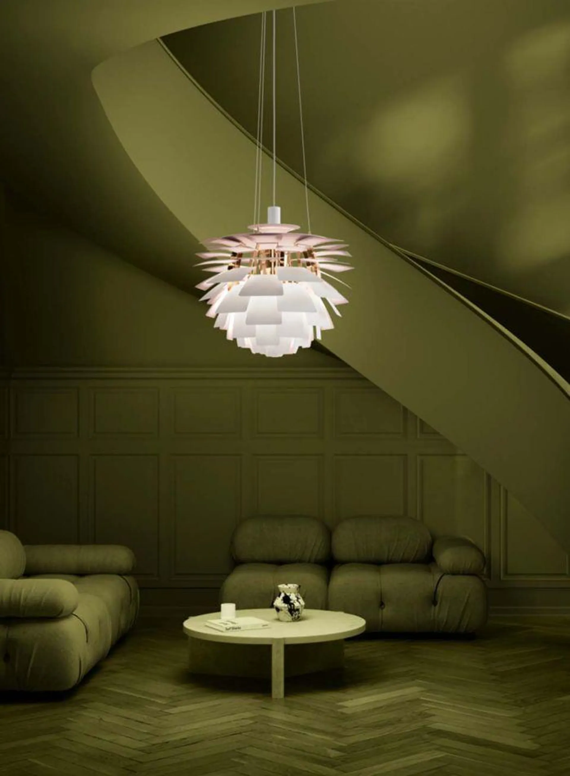 PH Kongle anniversary taklampe Ø60 - matt hvit/pale rose