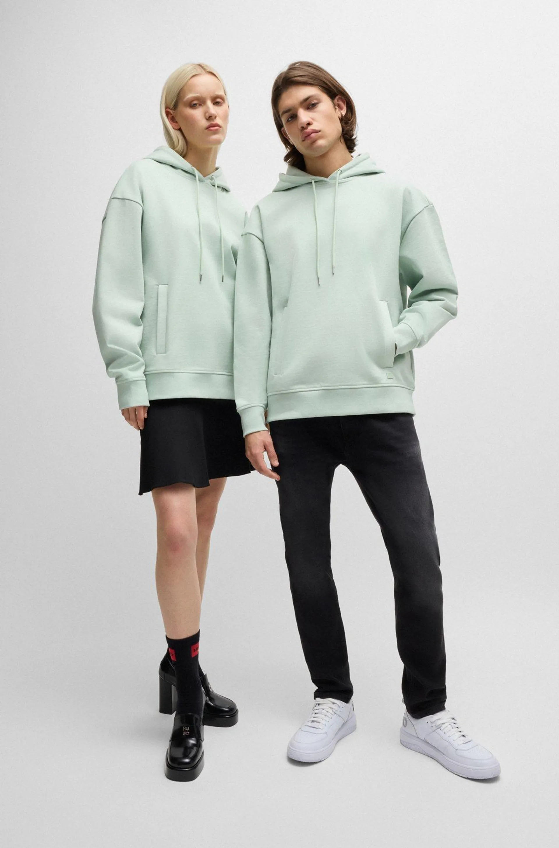 Cotton-terry all-gender hoodie in a relaxed fit