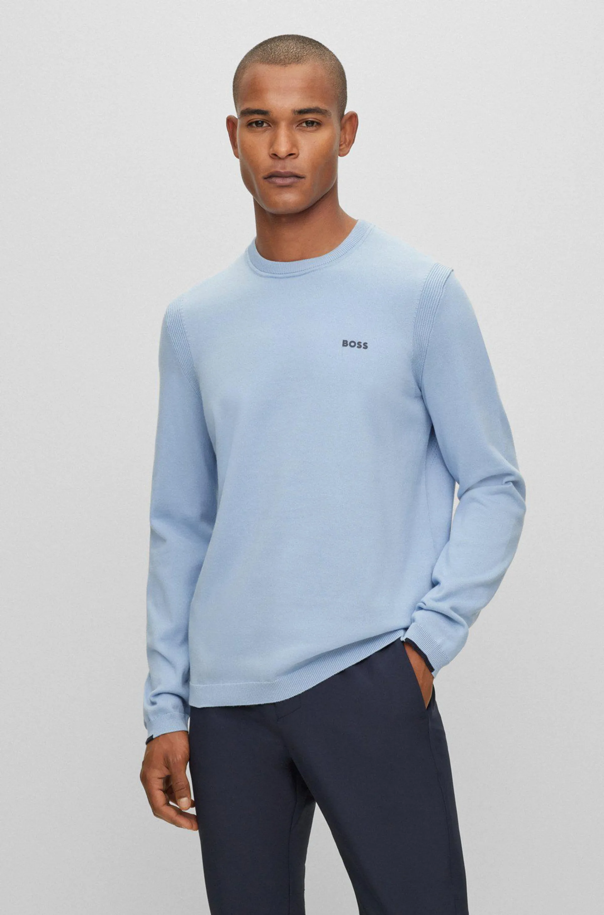 Cotton-blend regular-fit sweater with logo detail