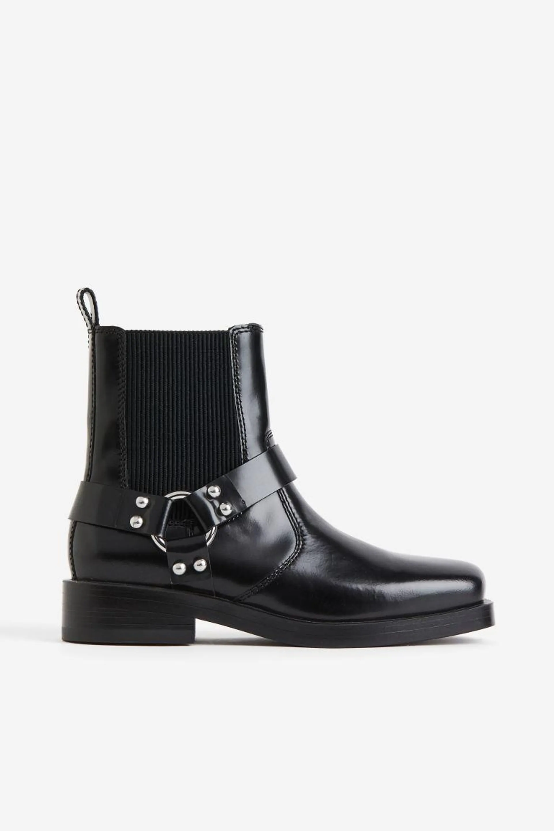 Bikerboots i skinn