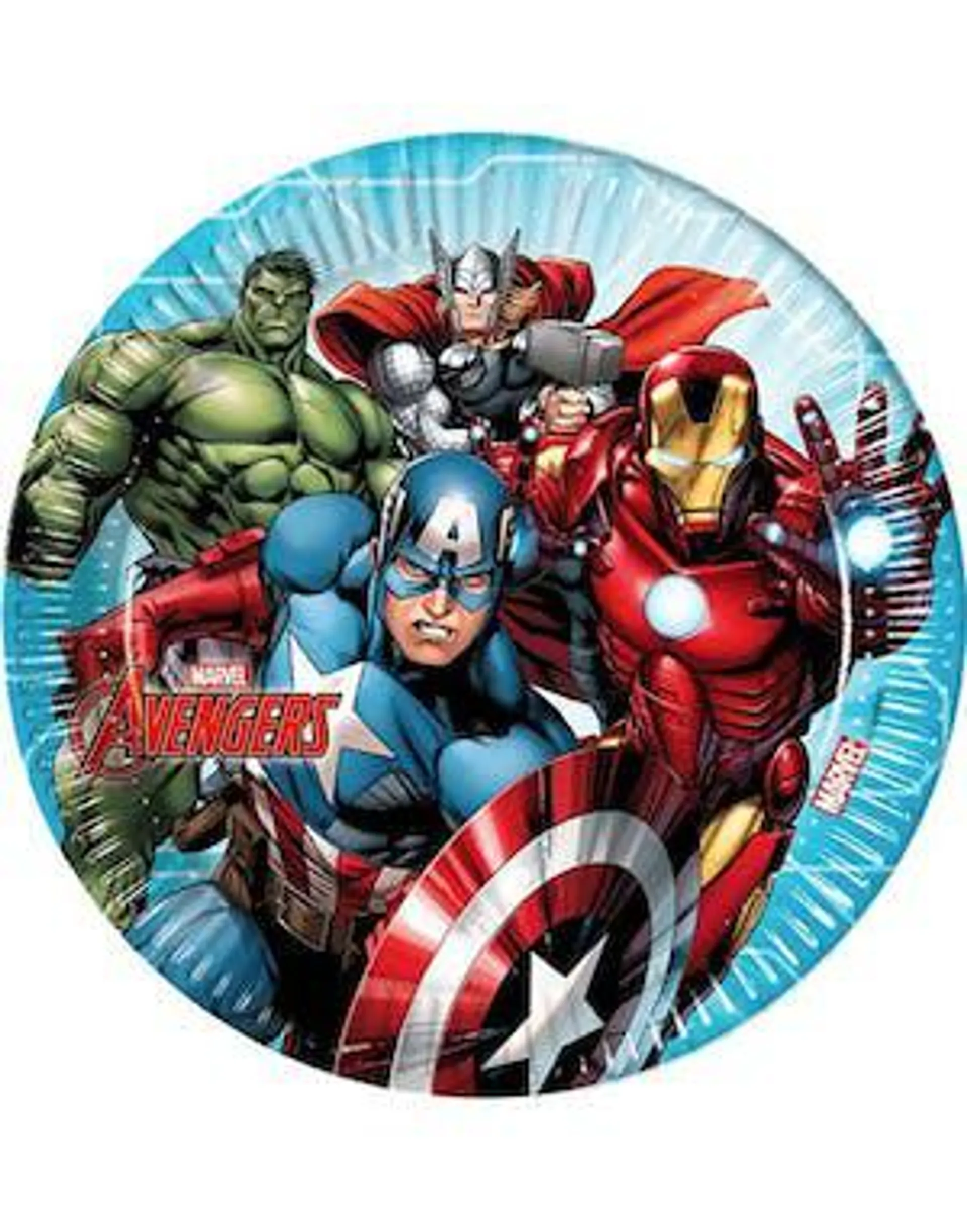 8 stk. Marvel Avengers Papptallerkener 23 cm