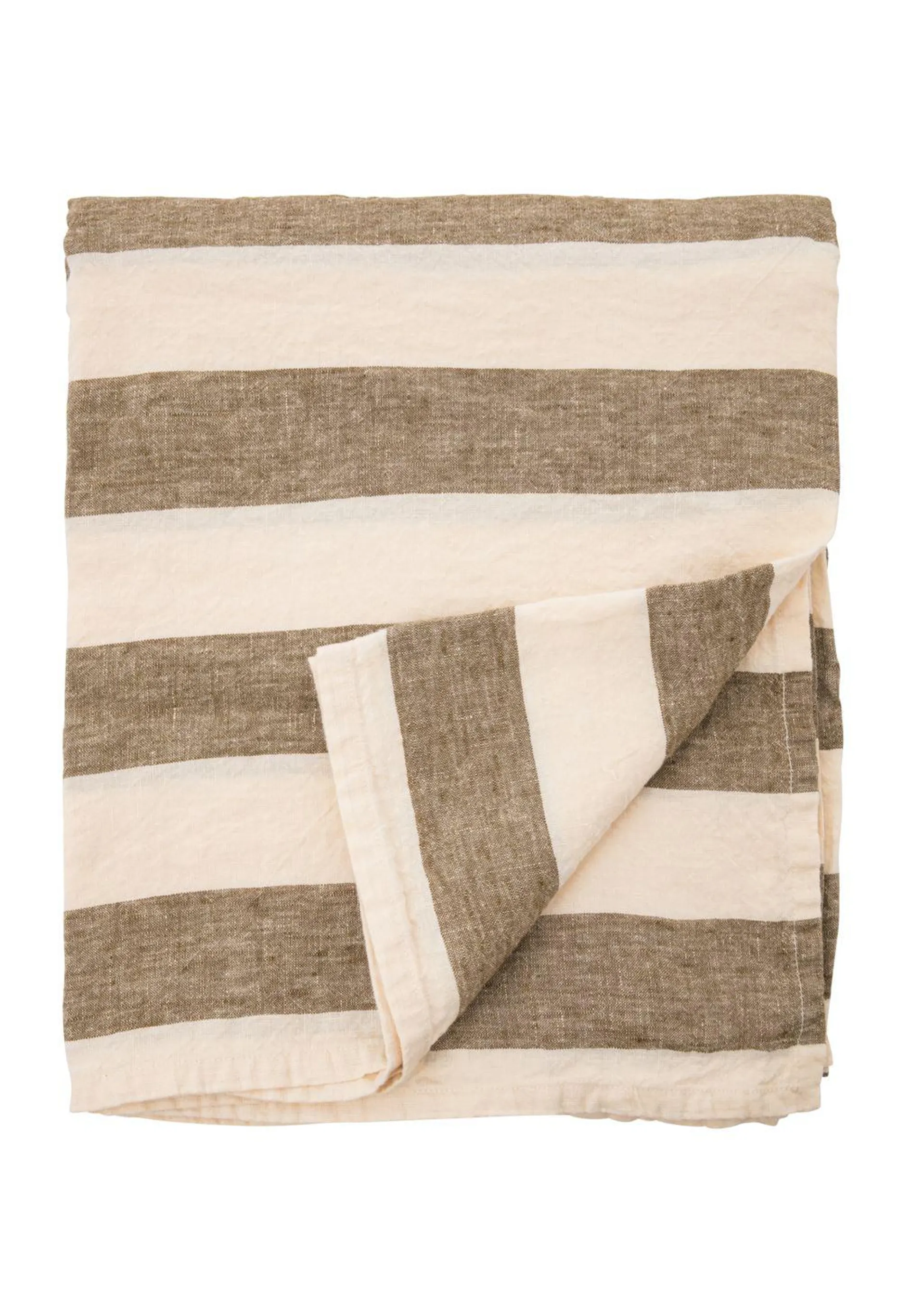 Striped linen tablecloth