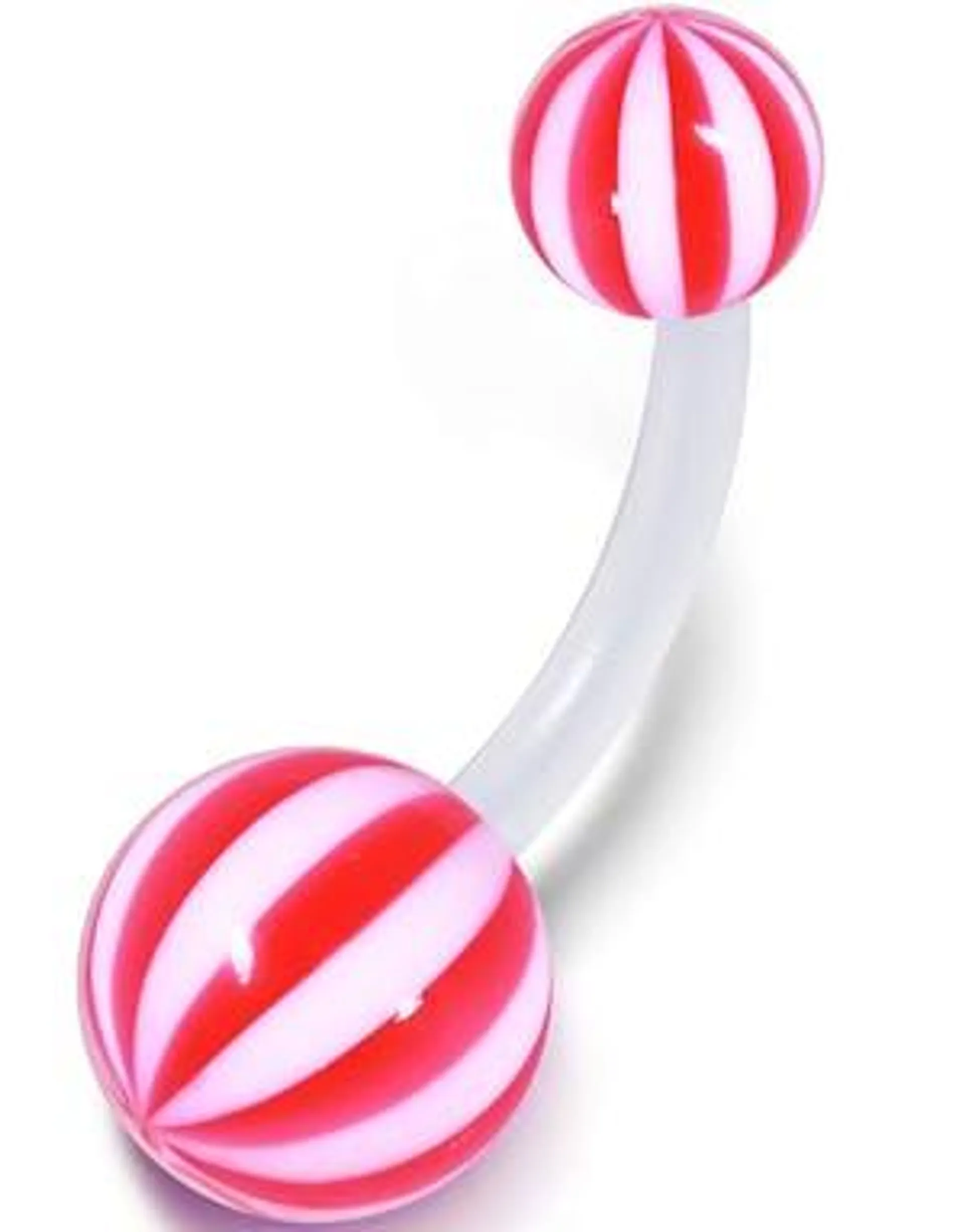 Candy Stripes - Rosa og Hvit Navlepiercing av Bioplast