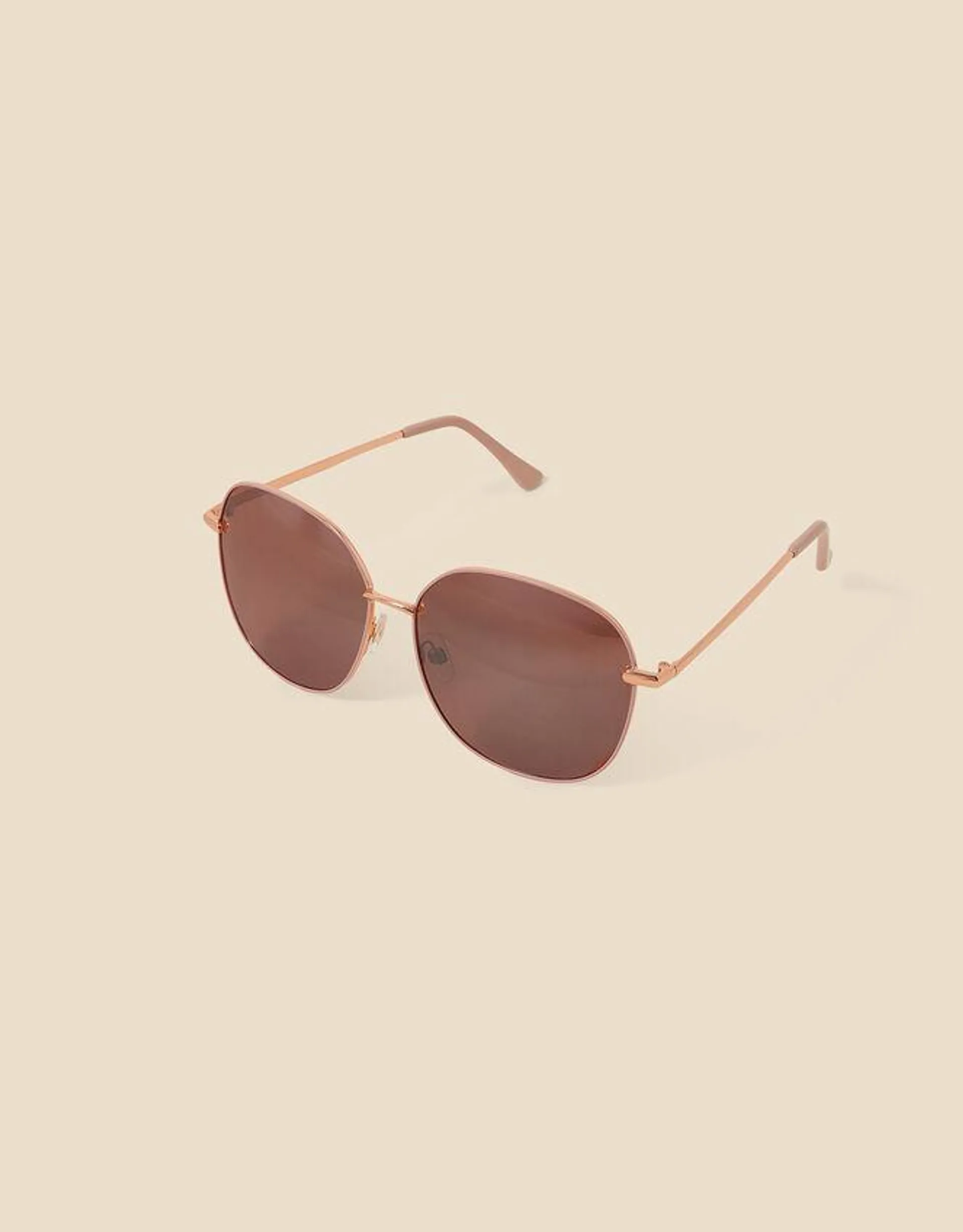 Enamel Rim Metal Frame Sunglasses