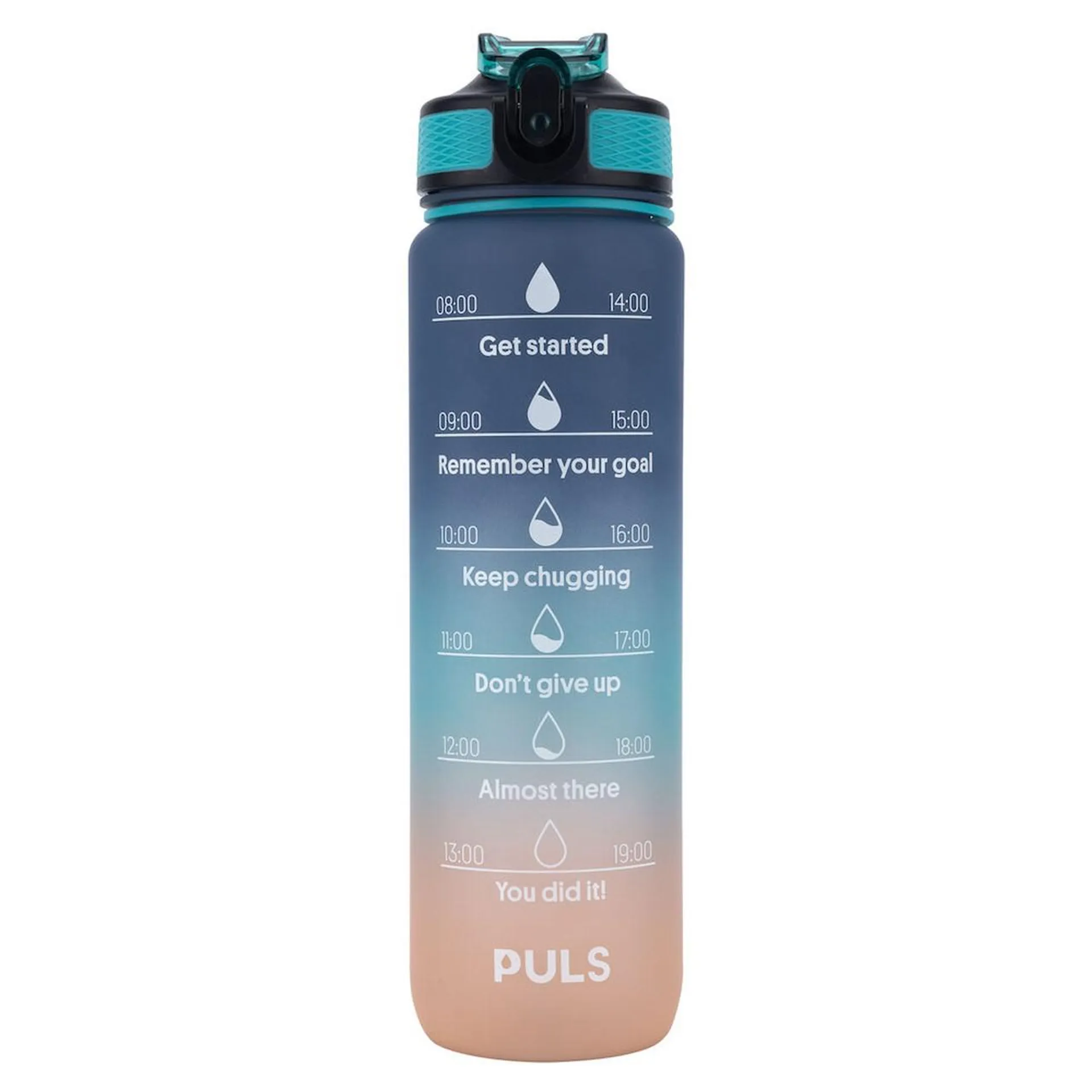 Motiverende Vannflaske Faded Peach/Blue 900ml